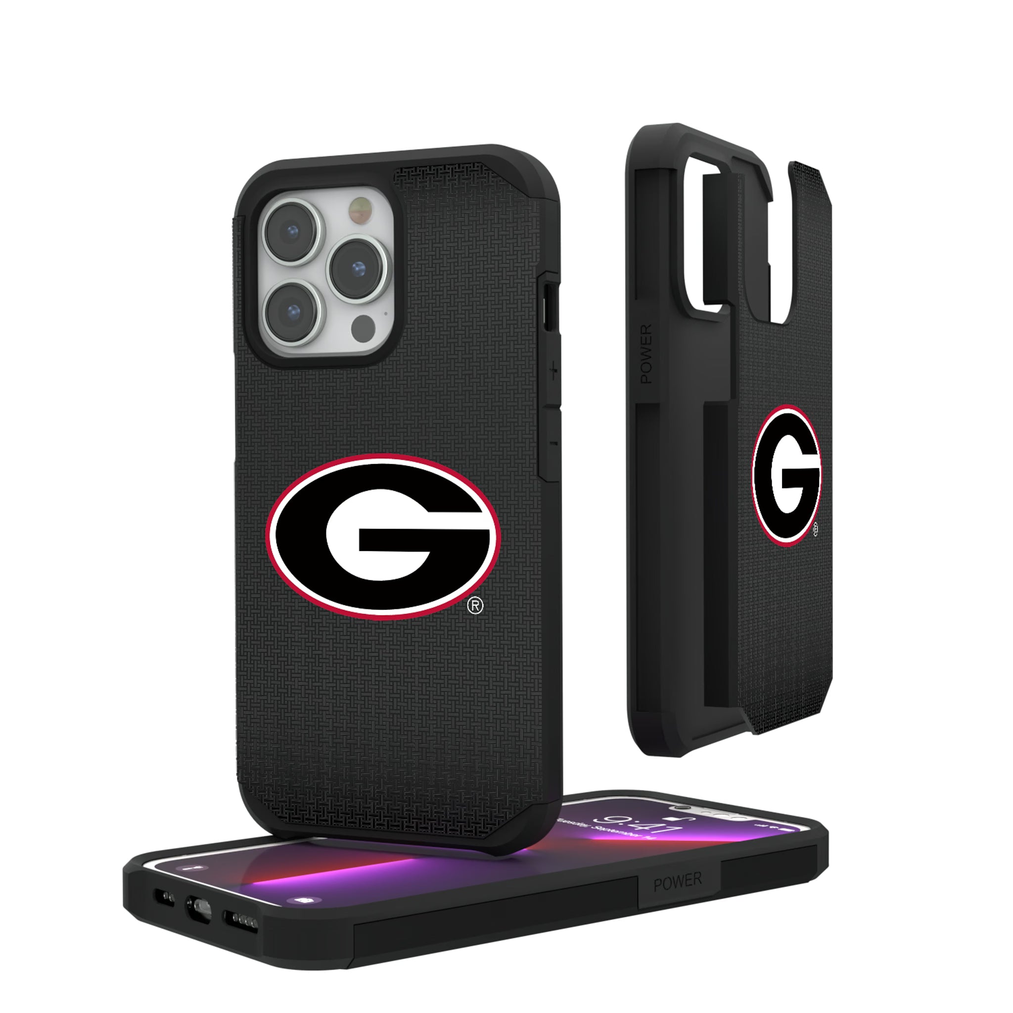 University of Georgia Bulldogs Linen iPhone Rugged Phone Case for Apple iPhone#Device_iPhone 13 Pro