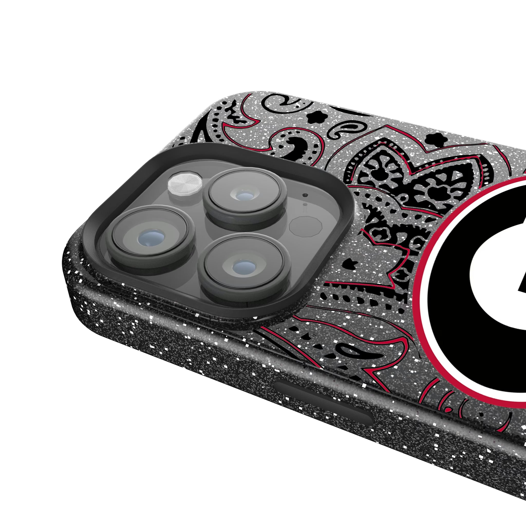 University of Georgia Bulldogs Paisley iPhone Bling Phone Case for Apple iPhone - Detail