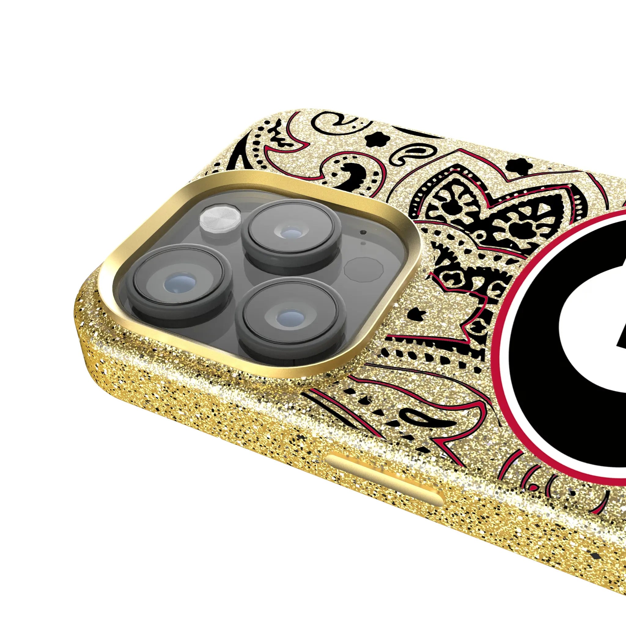 University of Georgia Bulldogs Paisley iPhone Bling Phone Case for Apple iPhone - Detail