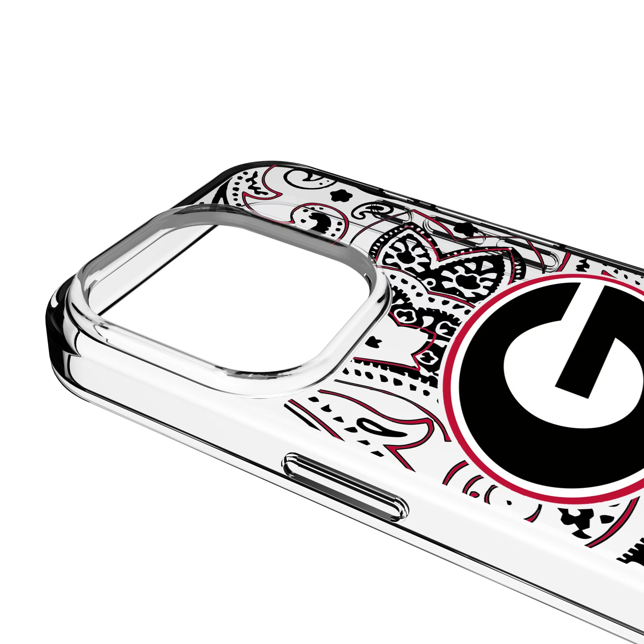University of Georgia Bulldogs Paisley iPhone Clear Phone Case for Apple iPhone - Detail