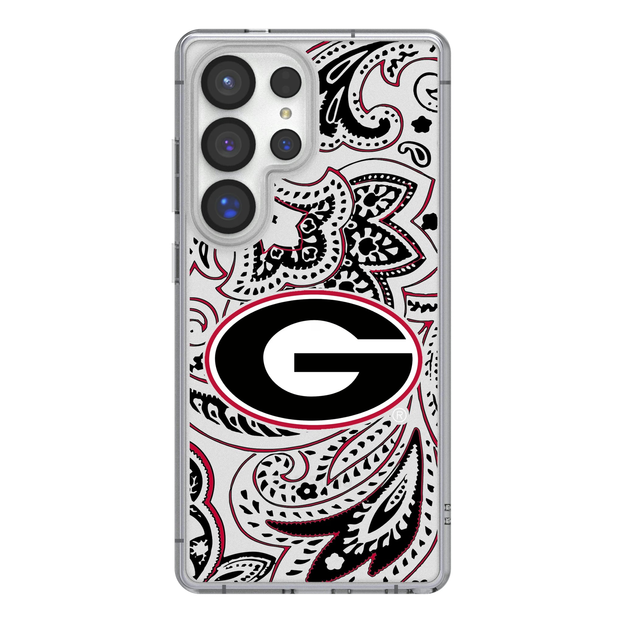 University of Georgia Bulldogs Paisley Galaxy Clear Phone Case for Samsung Galaxy