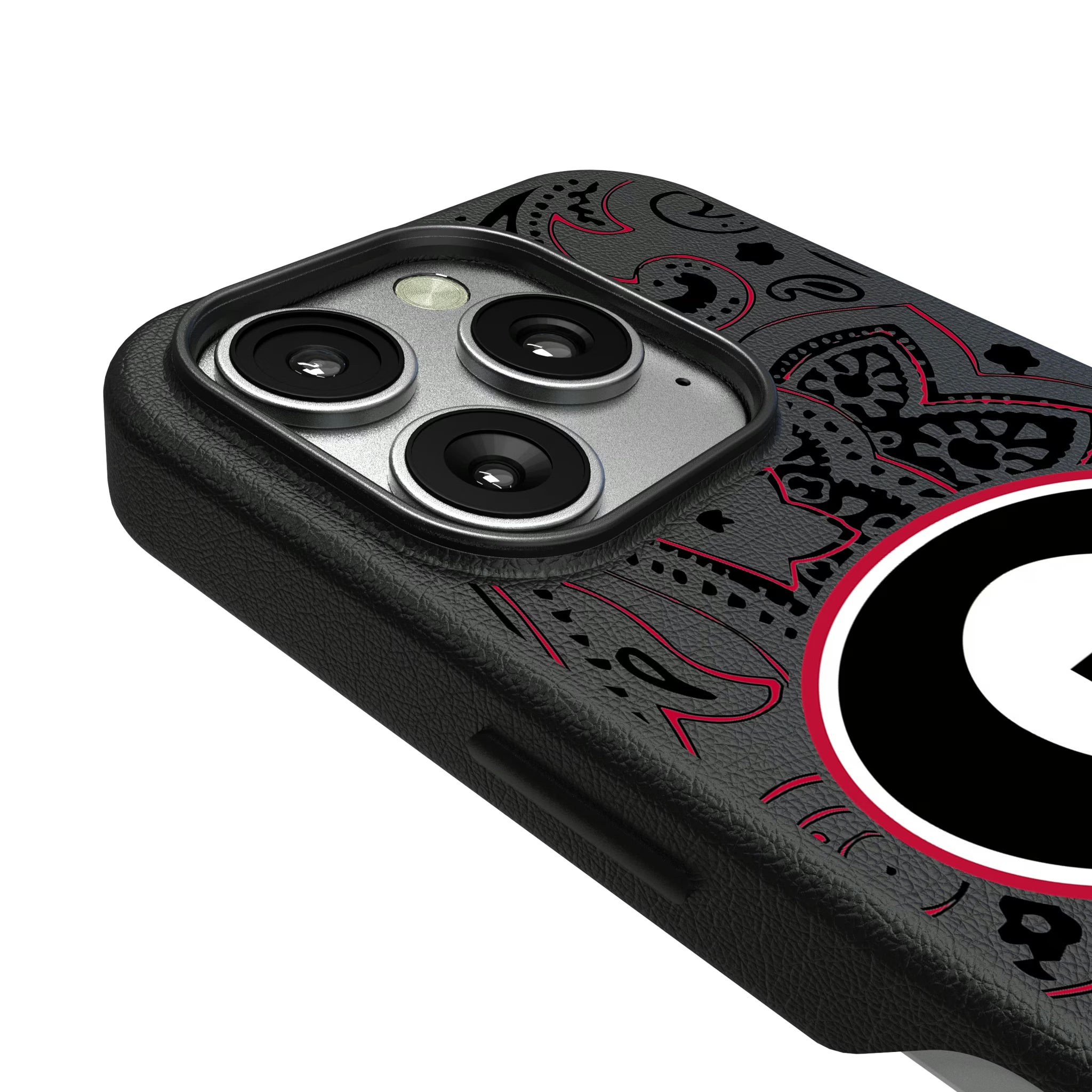 University of Georgia Bulldogs Paisley iPhone MagSafe Compatible Phone Case for Apple iPhone - Detail