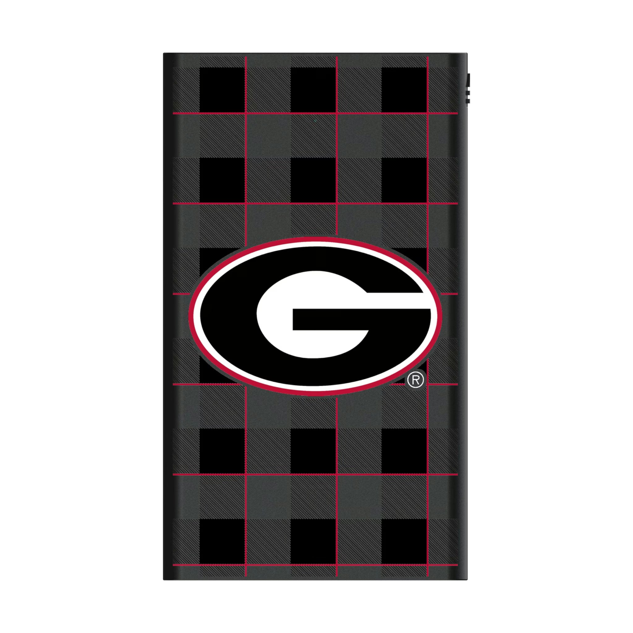 University of Georgia Bulldogs Plaid 5000mAh Flat Powerbank