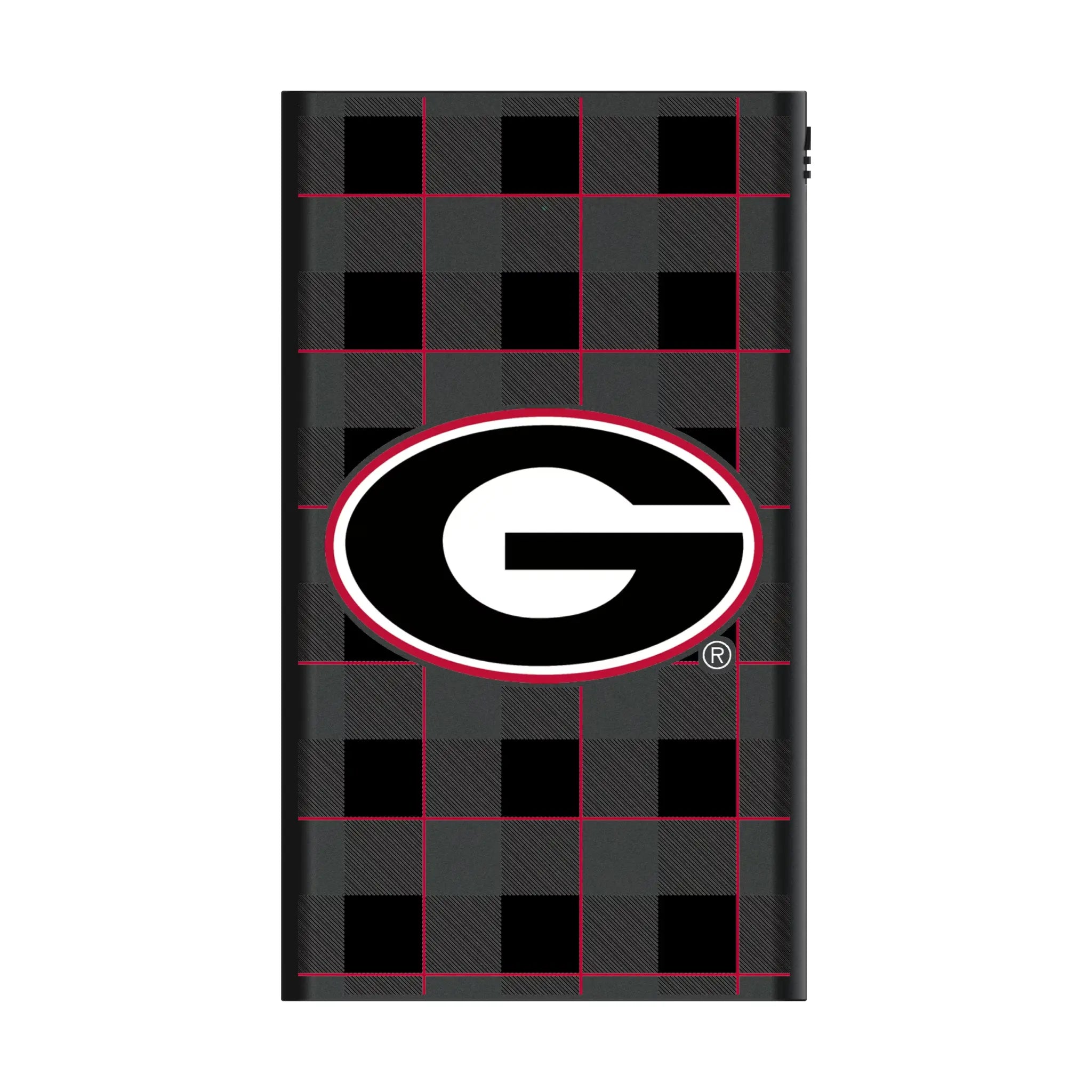 University of Georgia Bulldogs Plaid 5000mAh Flat Power Bank
