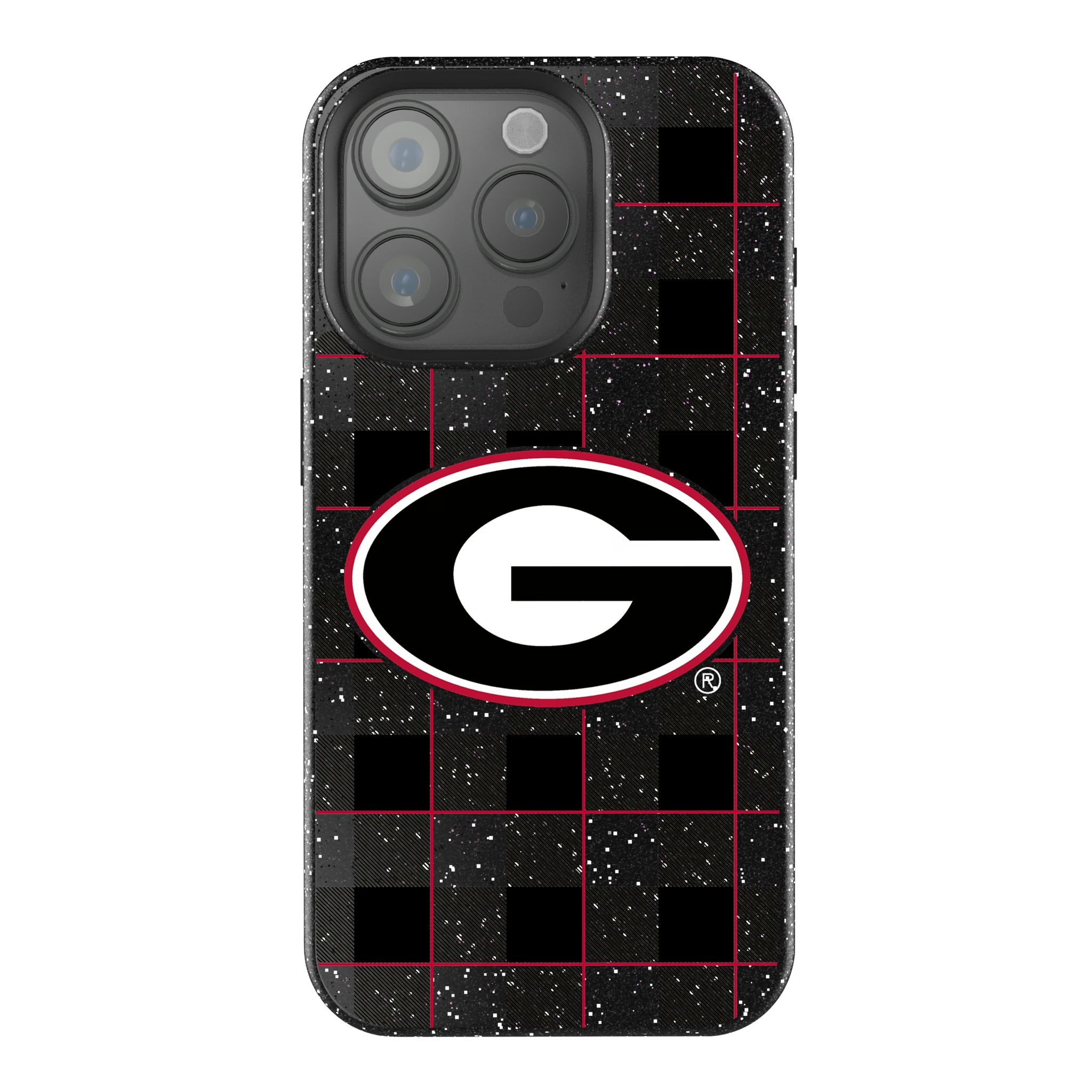 University of Georgia Bulldogs Plaid iPhone Bling Phone Case for Apple iPhone