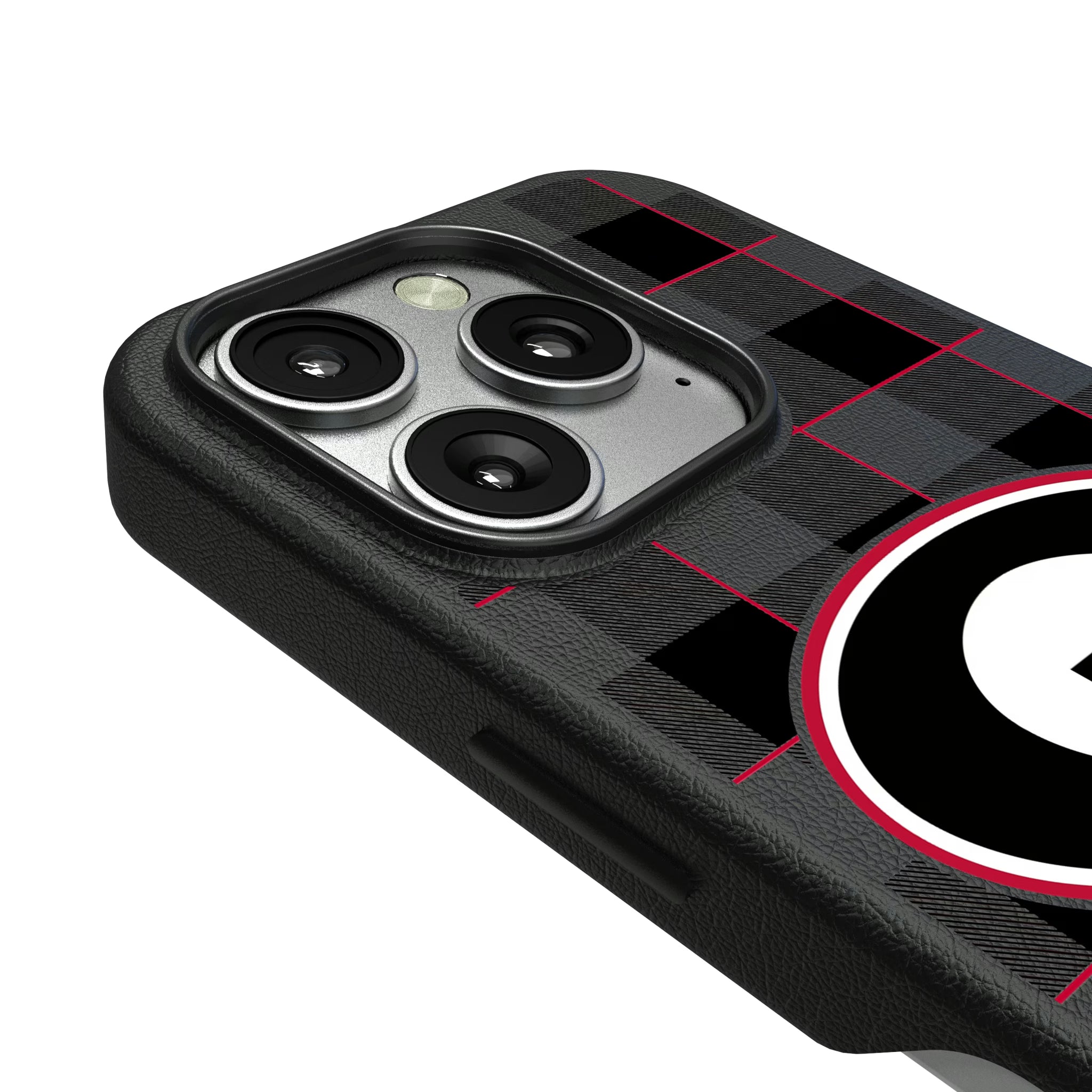 University of Georgia Bulldogs Plaid iPhone MagSafe Compatible Phone Case for Apple iPhone - Detail