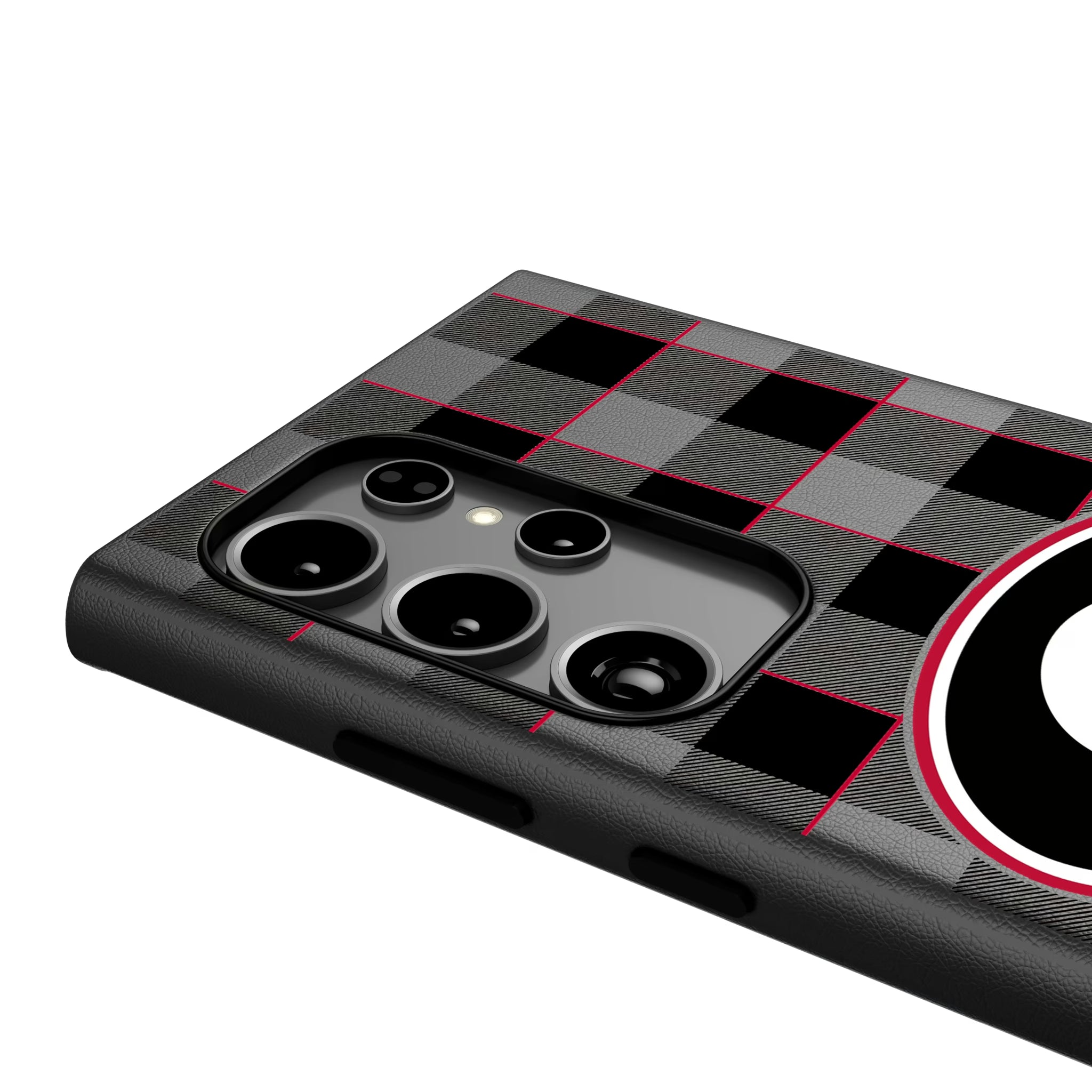 University of Georgia Bulldogs Plaid Galaxy MagSafe Compatible Phone Case for Samsung Galaxy - Detail