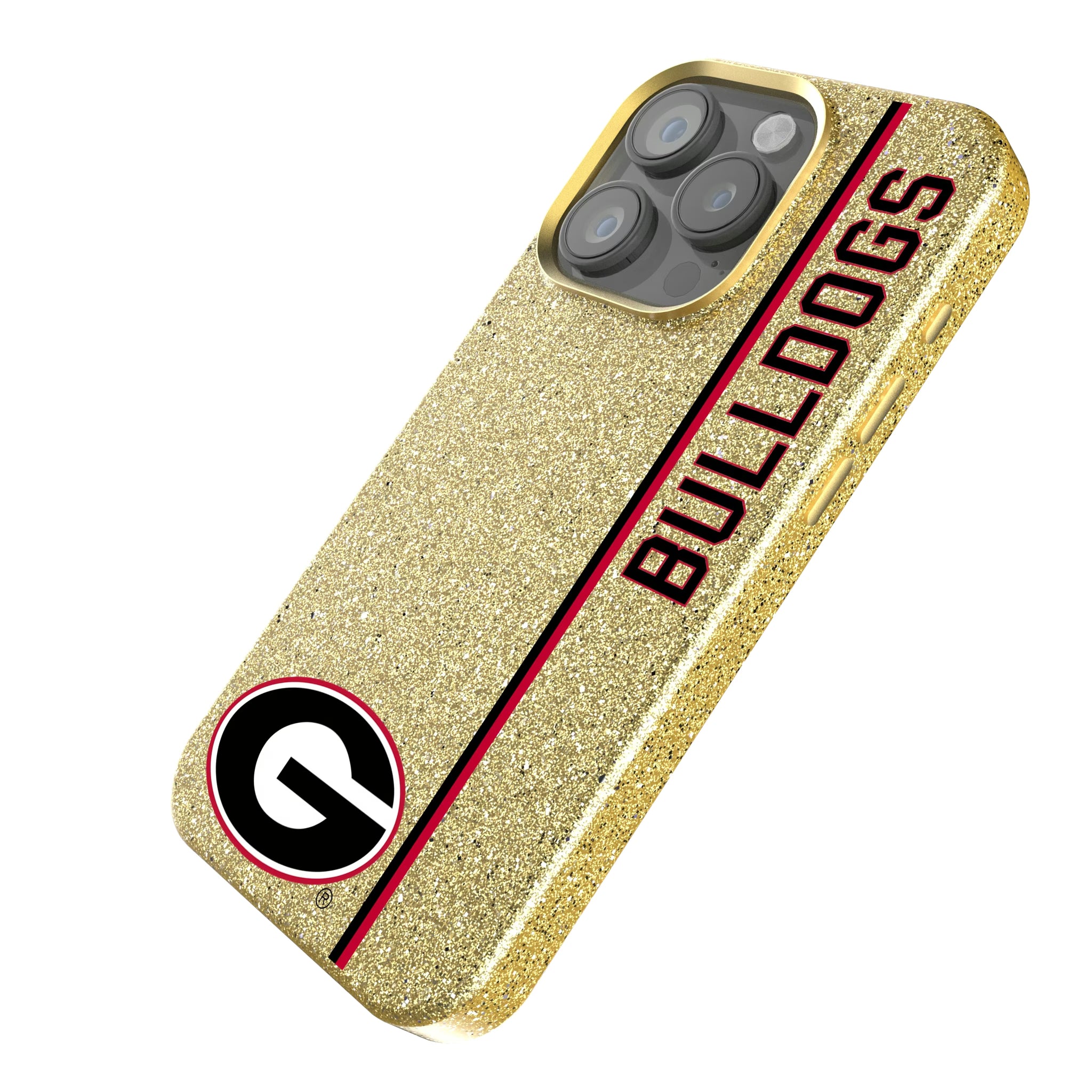 University of Georgia Bulldogs Sidebar iPhone Bling Phone Case for Apple iPhone - Isometric View