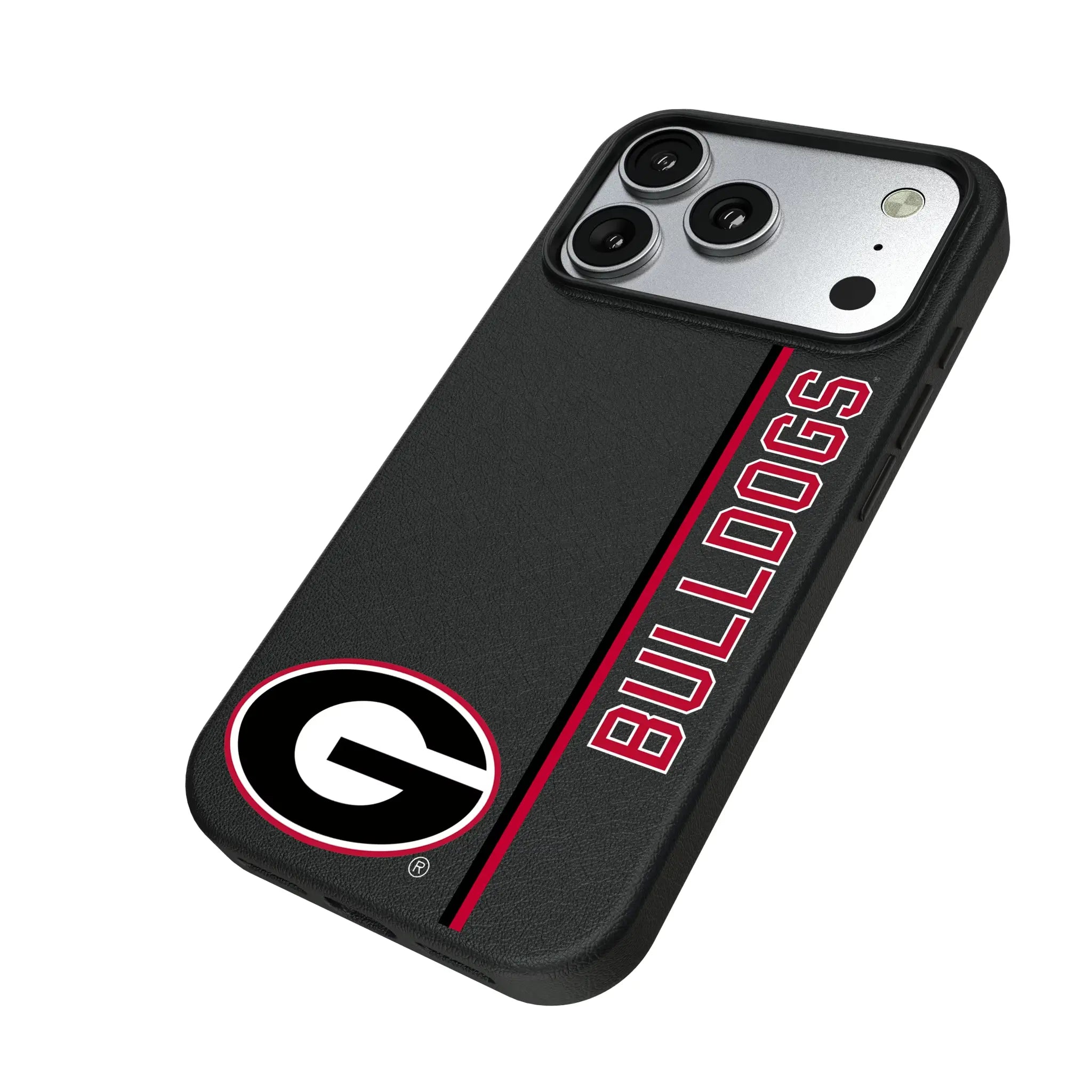 University of Georgia Bulldogs Sidebar iPhone MagSafe Compatible Phone Case for Apple iPhone - Isometric View#Device_iPhone 17 Pro