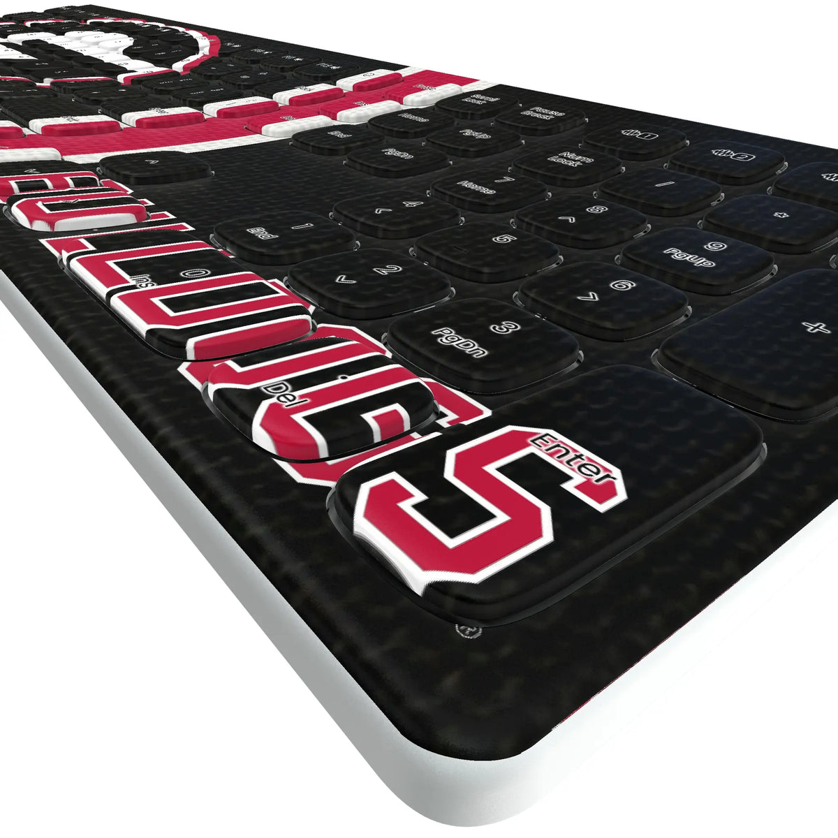 University of Georgia Bulldogs Stripe KKB605 Curved Wireless Keyboard - Detail