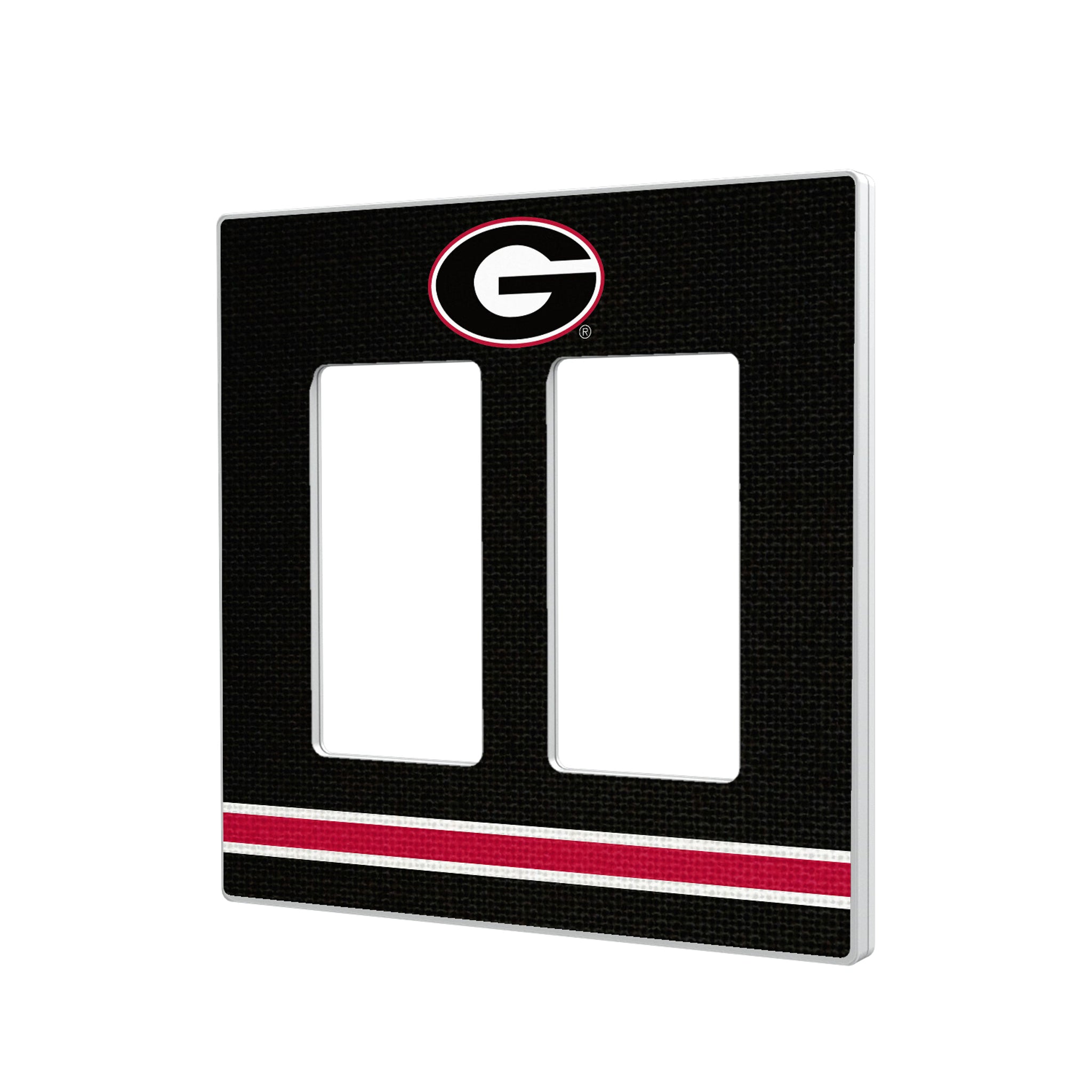 University of Georgia Bulldogs Stripe Hidden-Screw Light Switch Plate#Style_Double Rocker