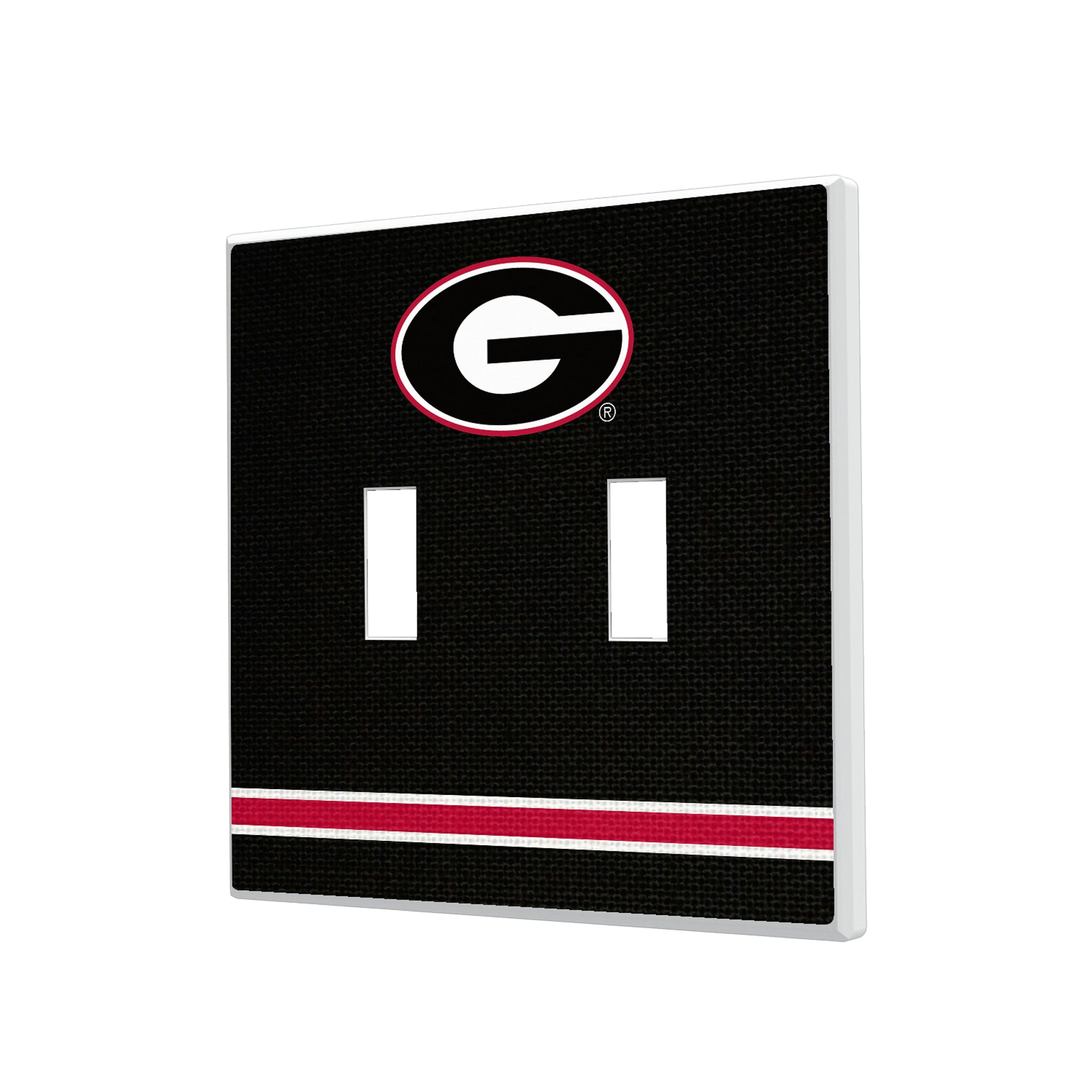 University of Georgia Bulldogs Stripe Hidden-Screw Light Switch Plate#Style_Double Toggle
