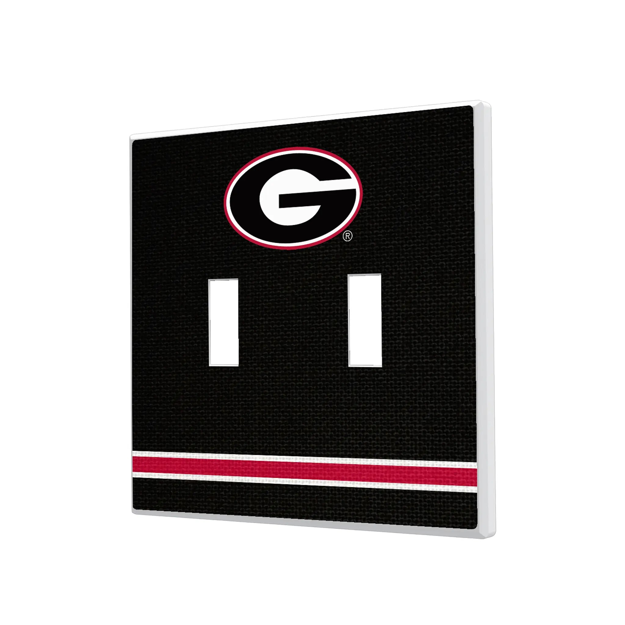 University of Georgia Bulldogs Stripe Hidden-Screw Light Switch Plate#Style_Double Toggle