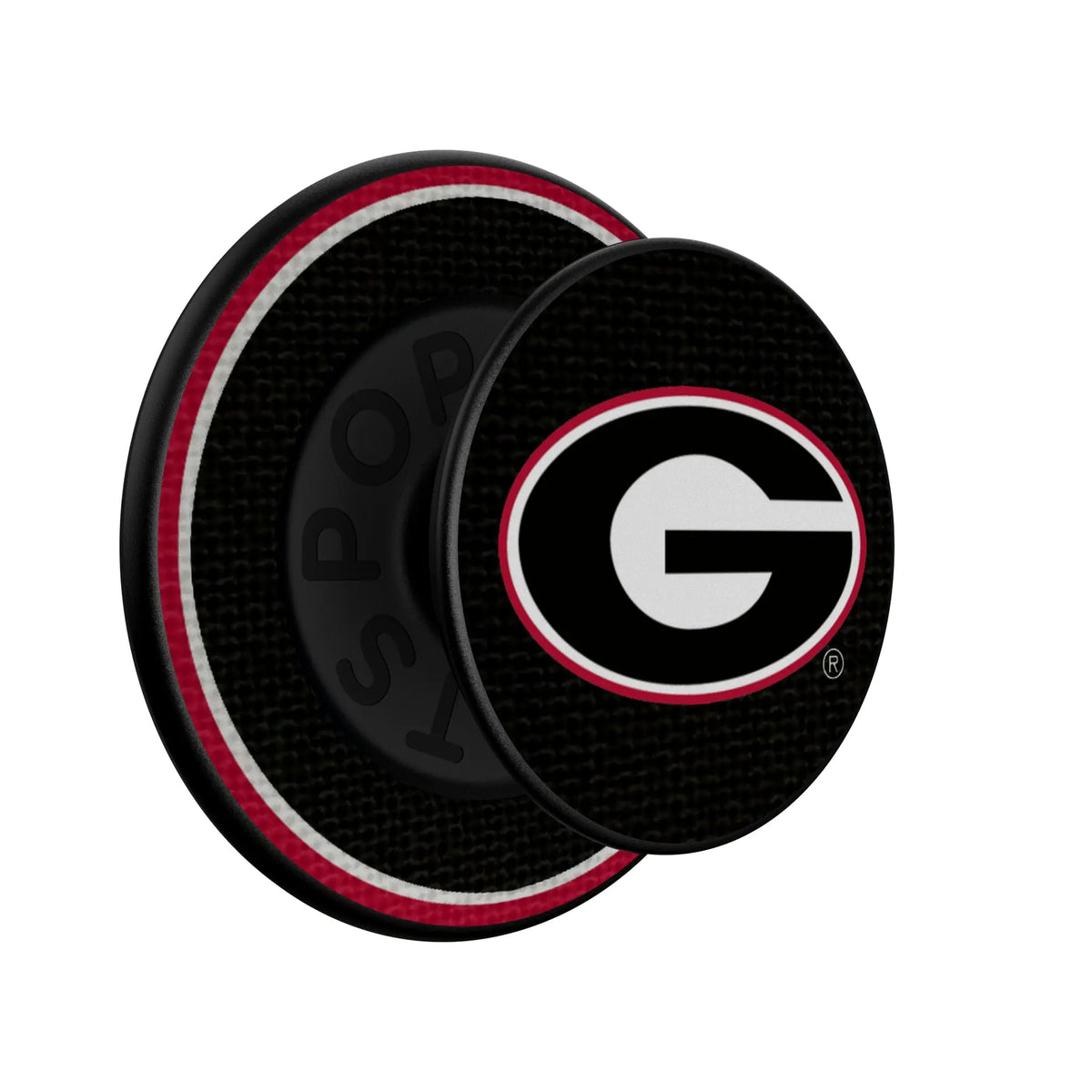 University of Georgia Bulldogs Stripe Popsockets Round Magnetic - Isometric View