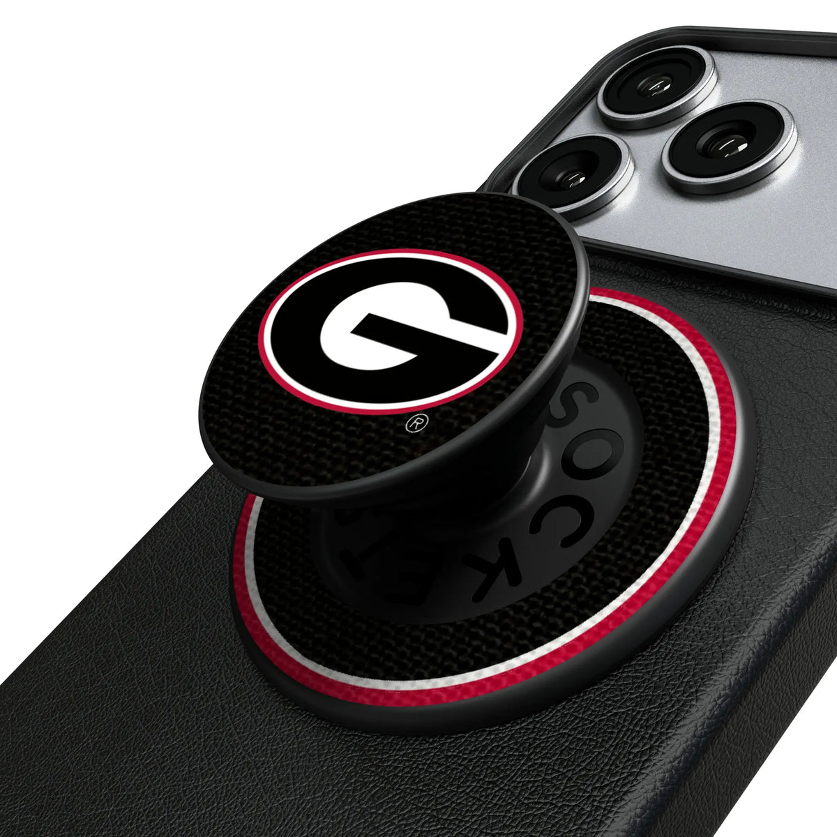 University of Georgia Bulldogs Stripe Popsockets Round Magnetic