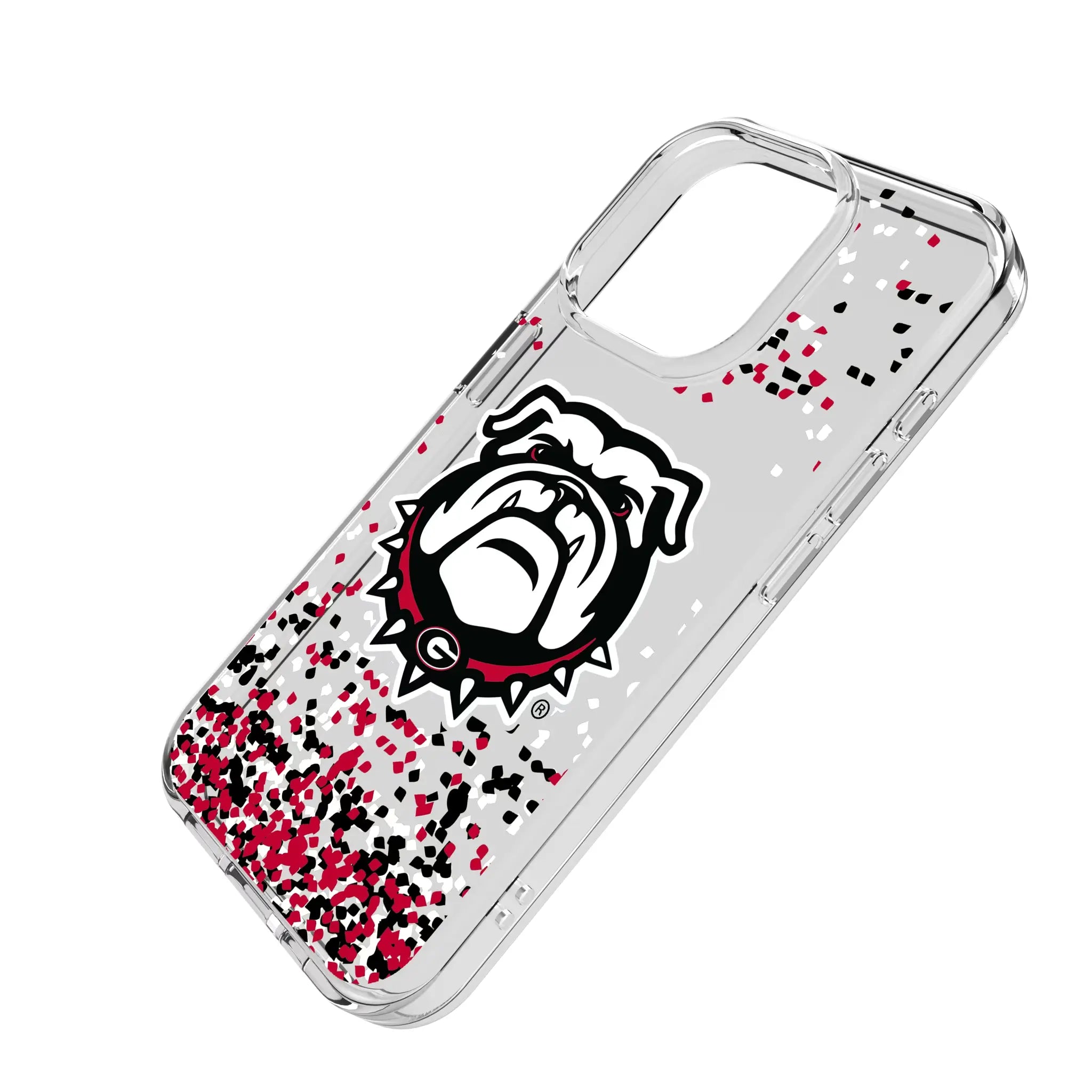 University of Georgia Bulldogs Uga Confetti iPhone Clear Phone Case for Apple iPhone - Isometric View