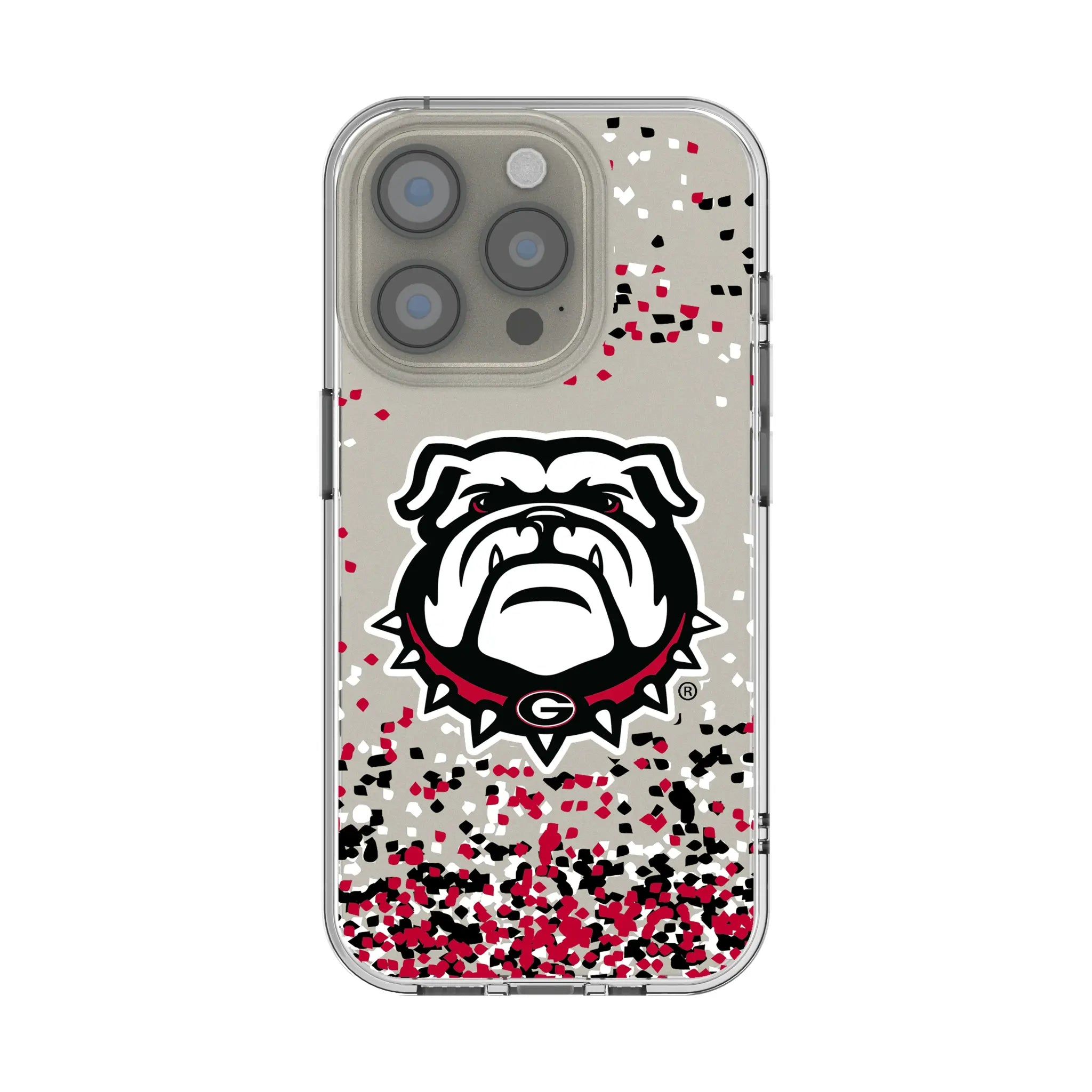 University of Georgia Bulldogs Uga Confetti iPhone Clear Phone Case for Apple iPhone
