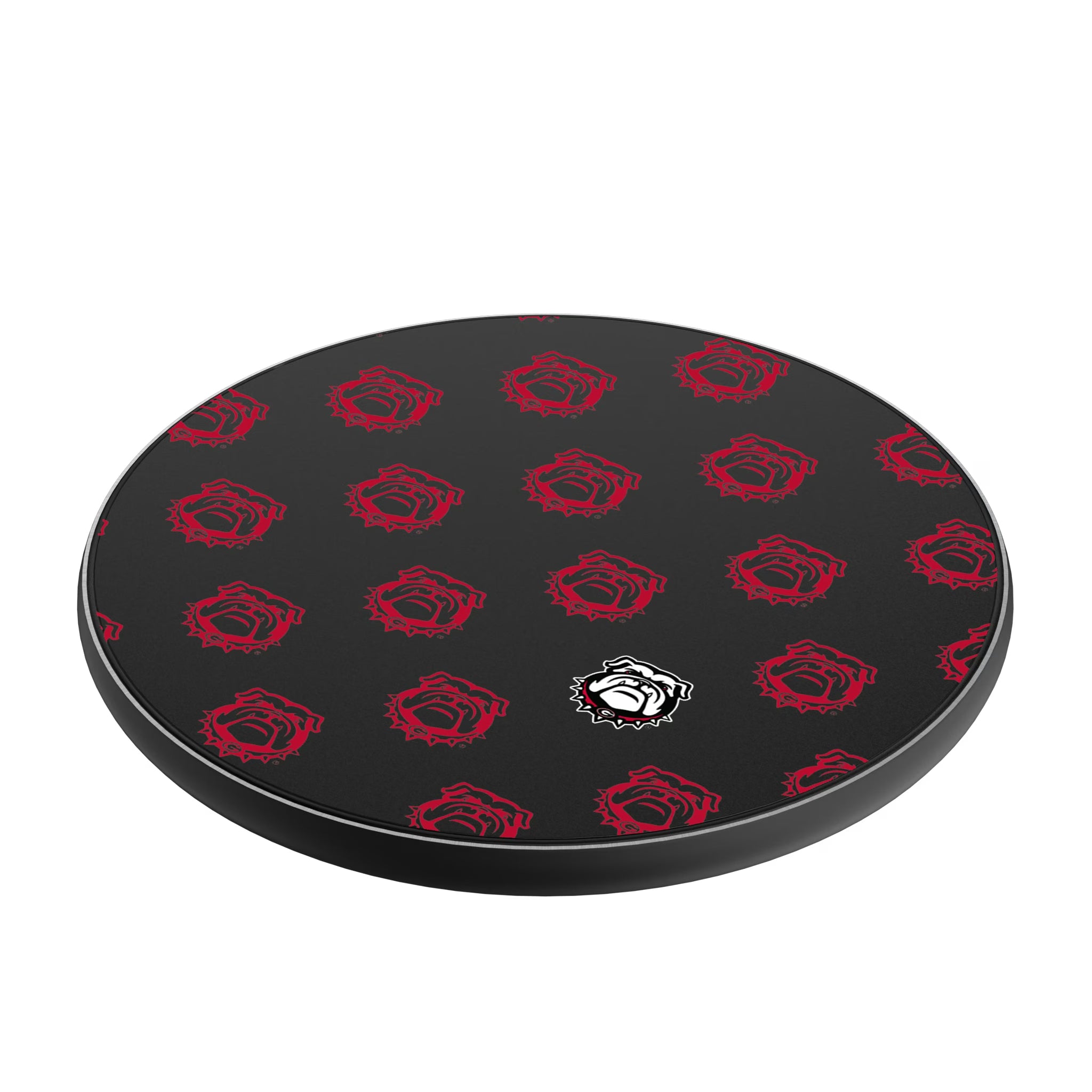 University of Georgia Bulldogs Uga Fashion Pattern 15-Watt Wireless Charger - Isometric View