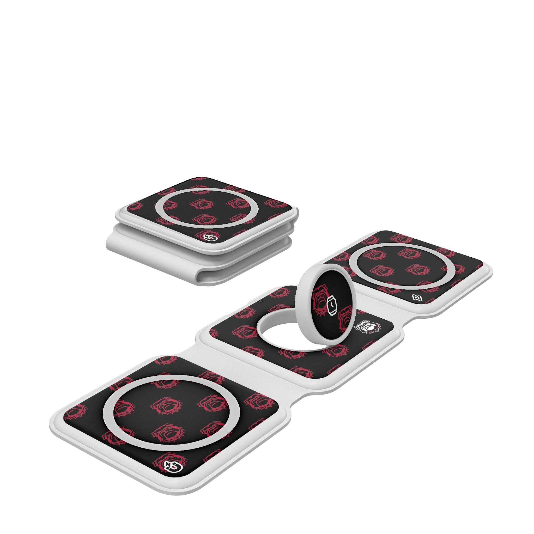 University of Georgia Bulldogs Uga Fashion Pattern Foldable 3 in 1 Charger