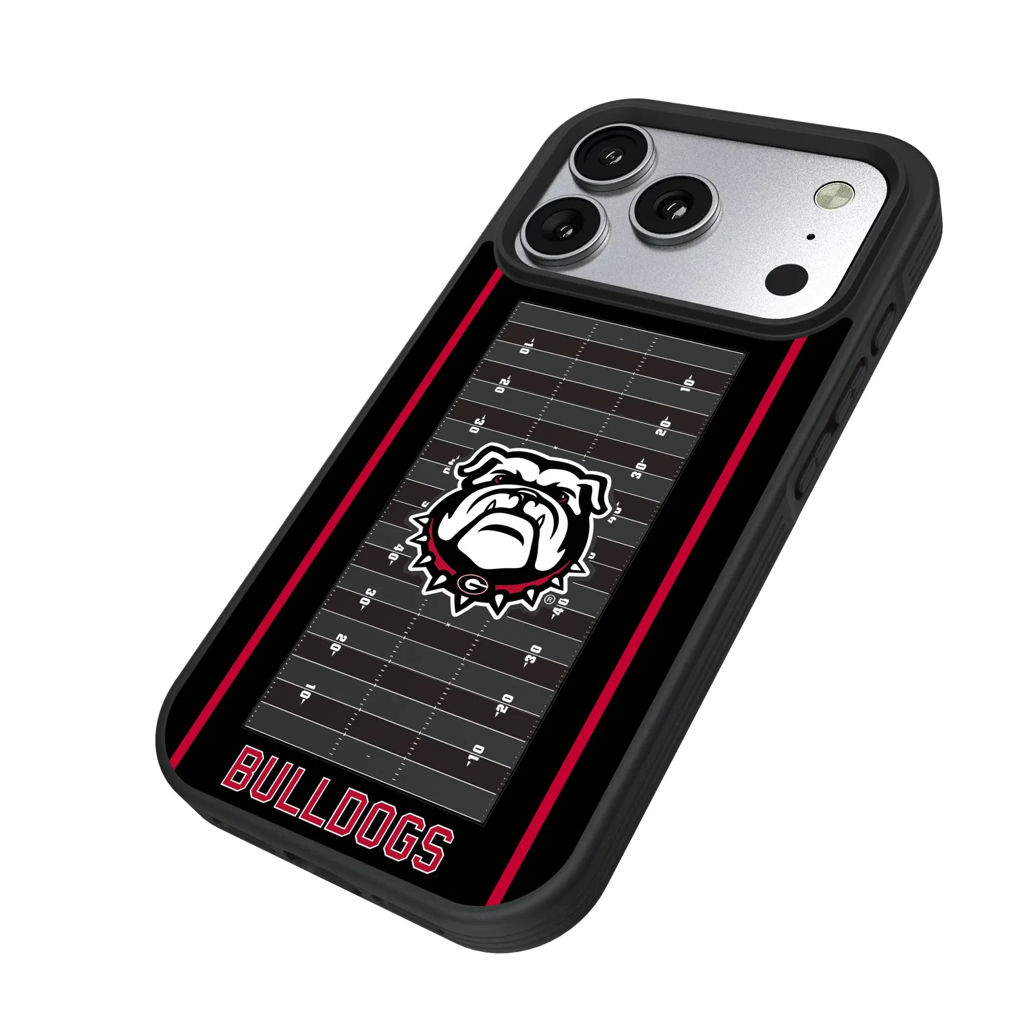 University of Georgia Bulldogs Uga Field iPhone Bump Phone Case for Apple iPhone - Isometric View#Device_iPhone 17 Pro