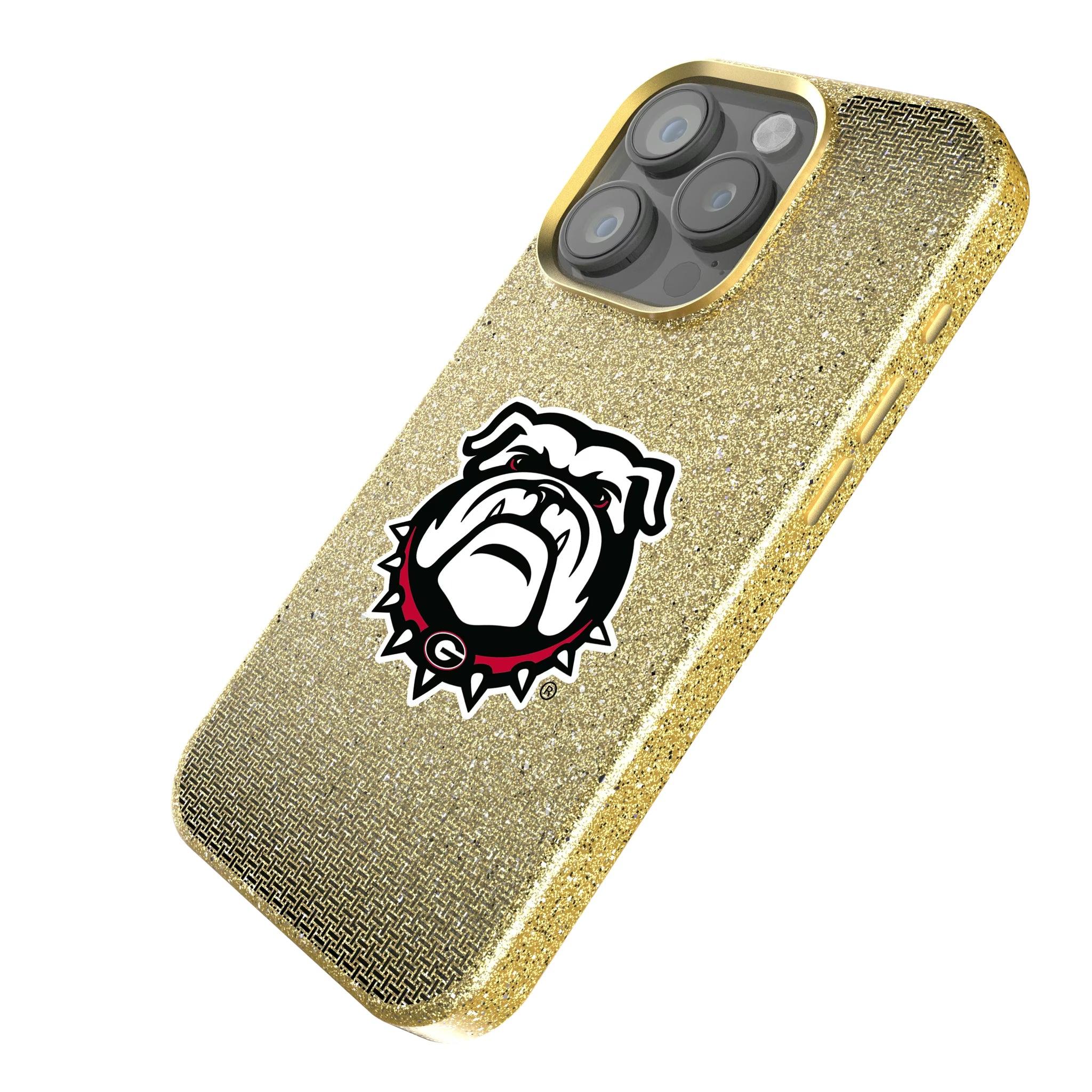 University of Georgia Bulldogs Uga Linen iPhone Bling Phone Case for Apple iPhone - Isometric View