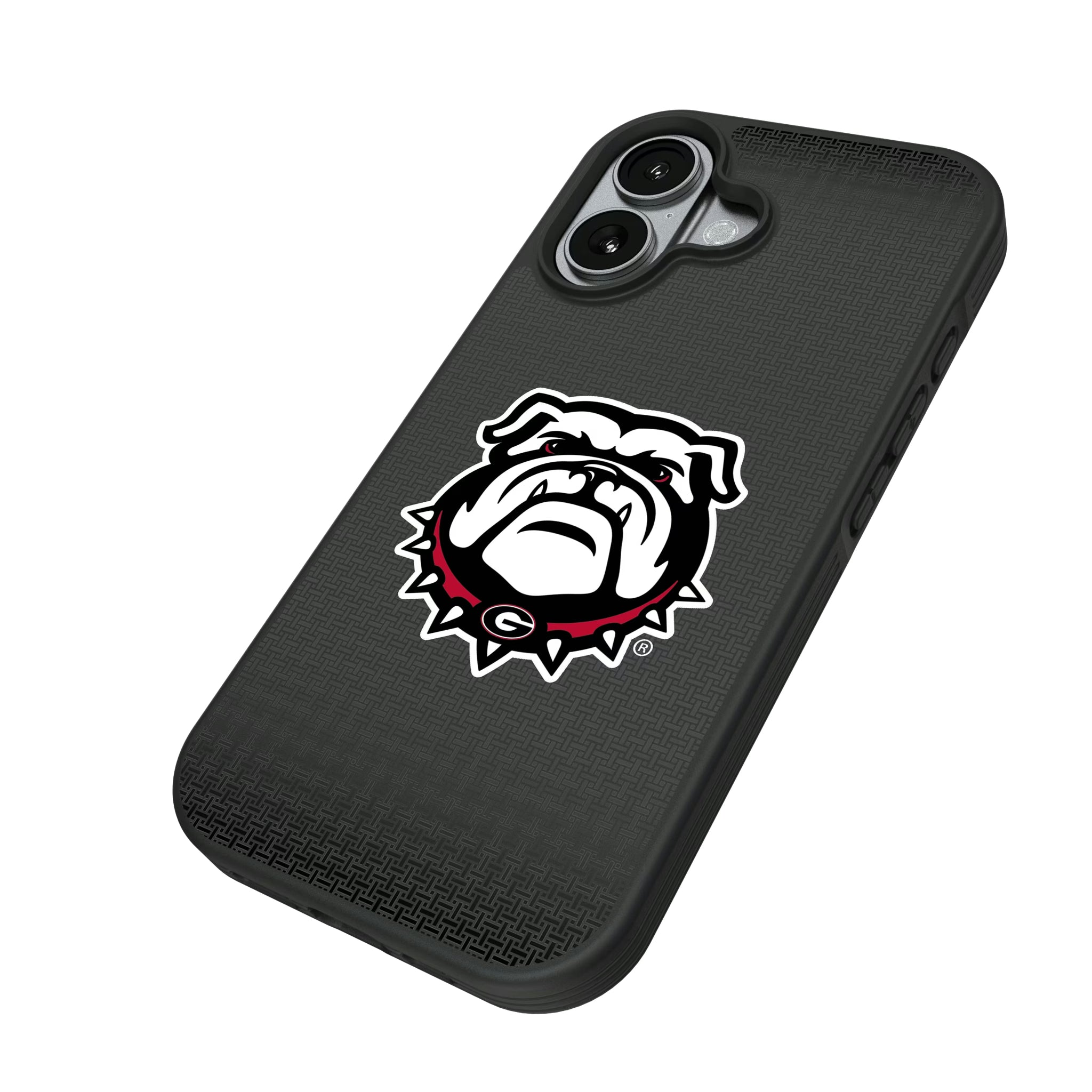 University of Georgia Bulldogs Uga Linen iPhone Bump Phone Case for Apple iPhone - Isometric View#Device_iPhone 17