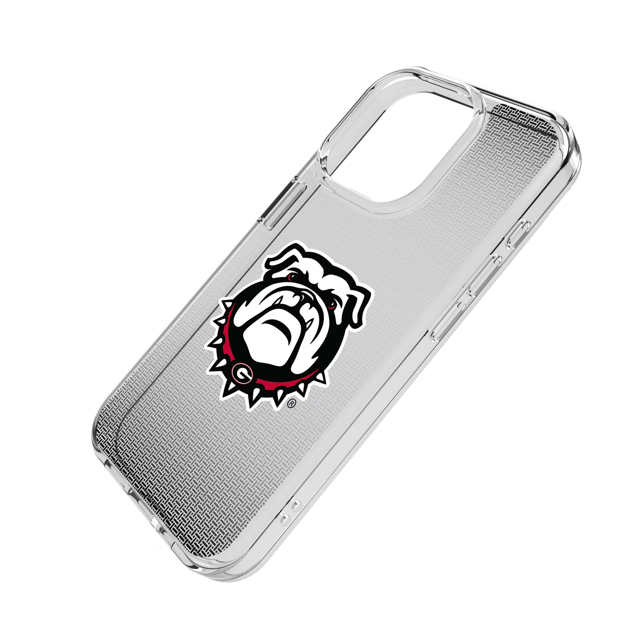 University of Georgia Bulldogs Uga Linen iPhone Clear Phone Case for Apple iPhone - Isometric View