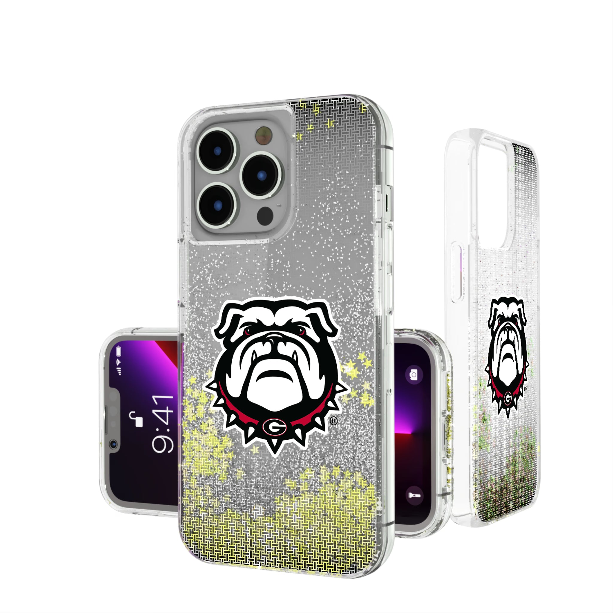 University of Georgia Bulldogs Uga Linen iPhone Glitter Phone Case for Apple iPhone