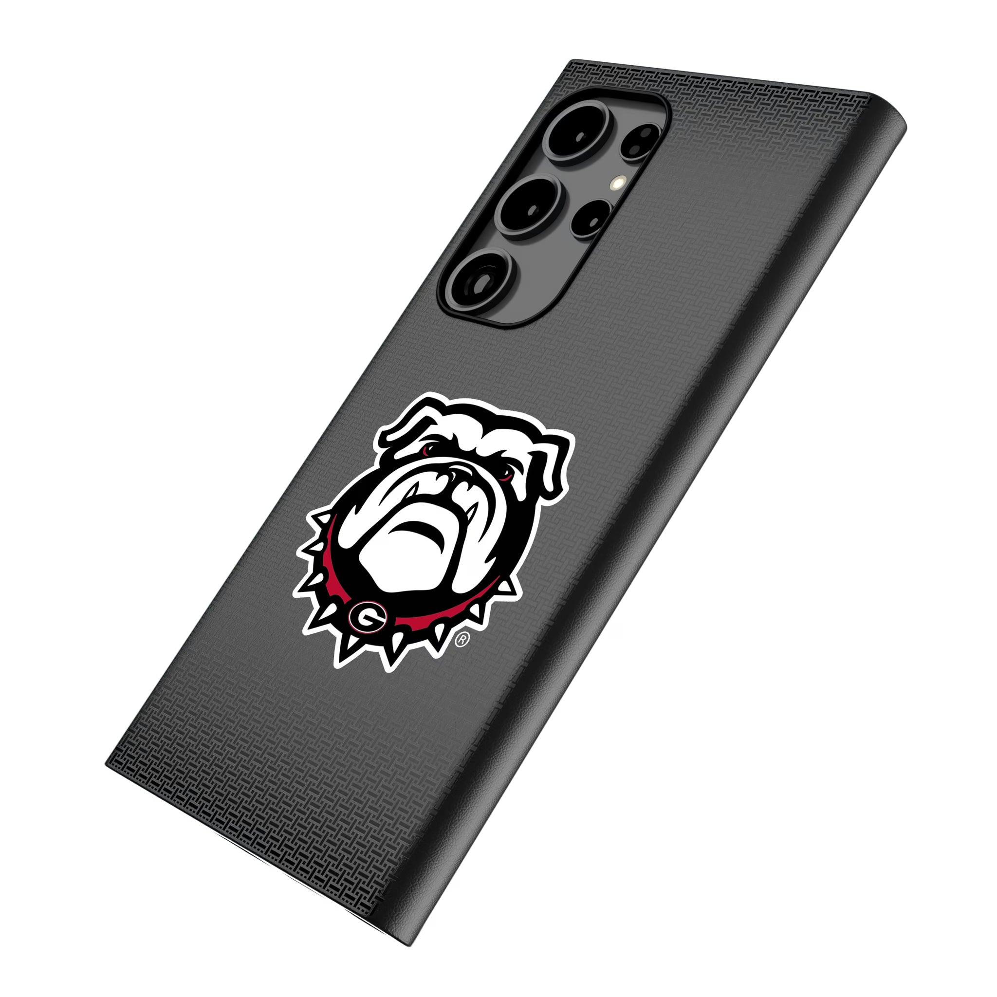 University of Georgia Bulldogs Uga Linen Galaxy MagSafe Compatible Phone Case for Samsung Galaxy - Isometric View