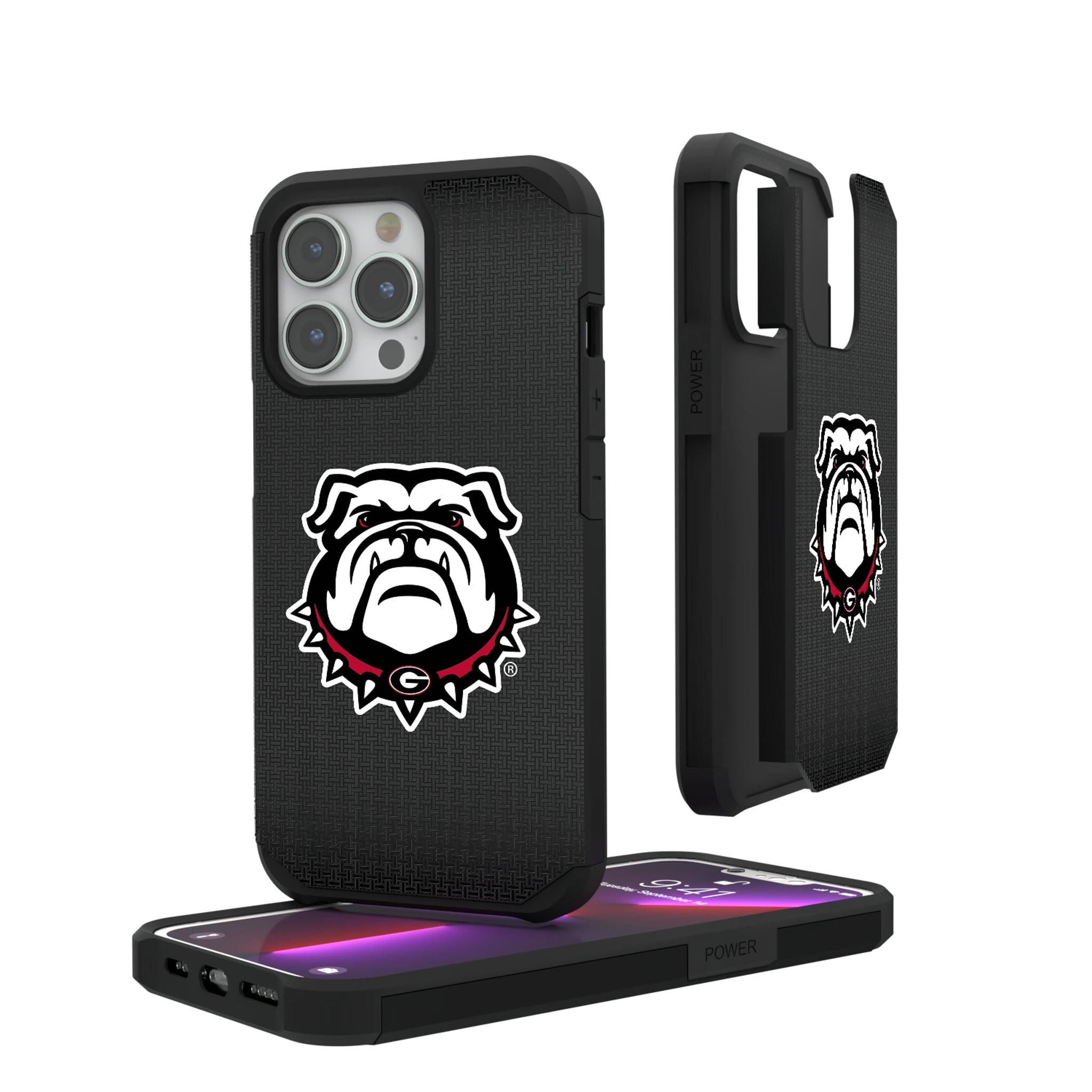 University of Georgia Bulldogs Uga Linen iPhone Rugged Phone Case for Apple iPhone#Device_iPhone 13 Pro