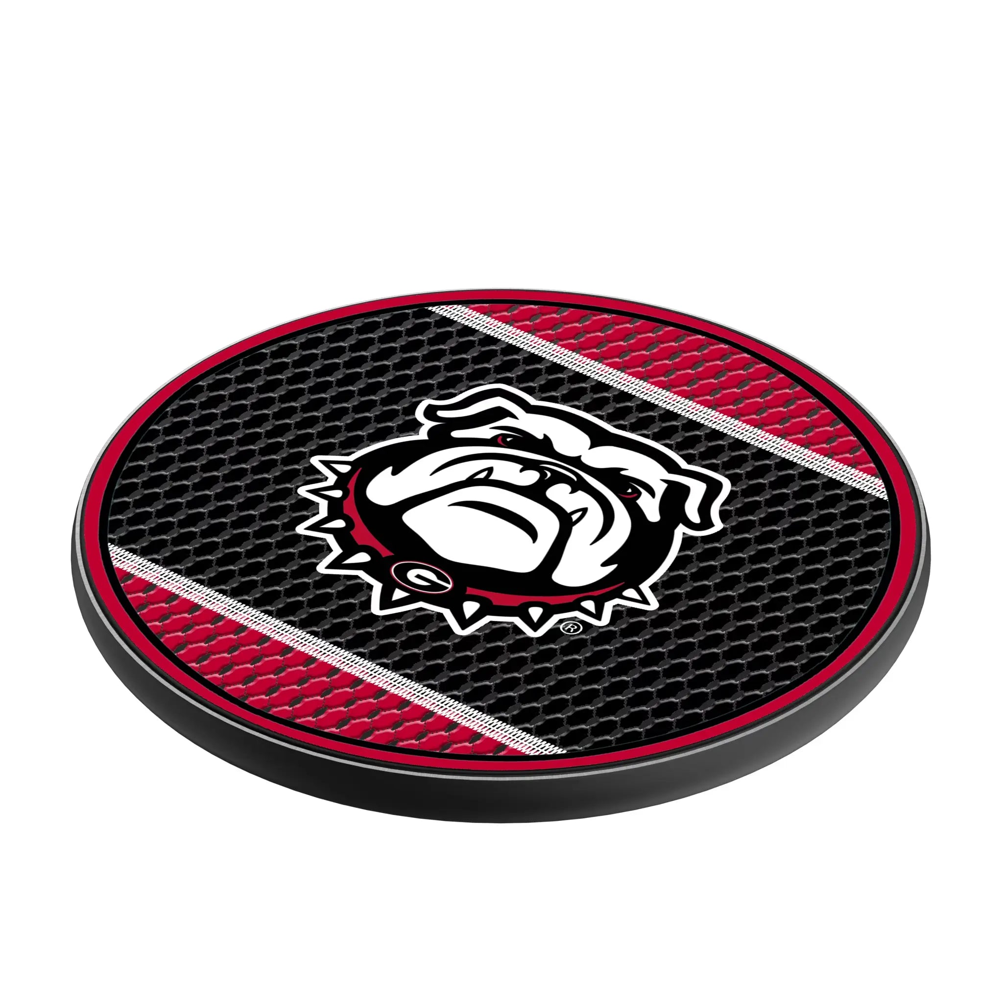 University of Georgia Bulldogs Uga Mesh 15-Watt Wireless Charger - Isometric View