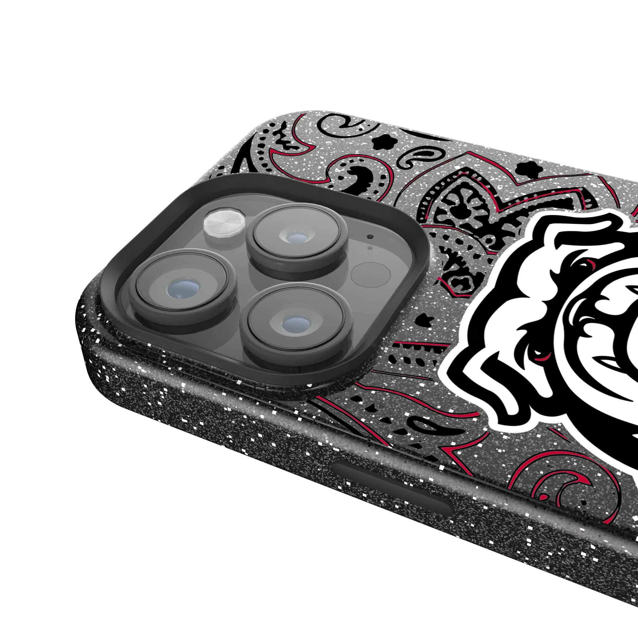 University of Georgia Bulldogs Uga Paisley iPhone Bling Phone Case for Apple iPhone - Detail