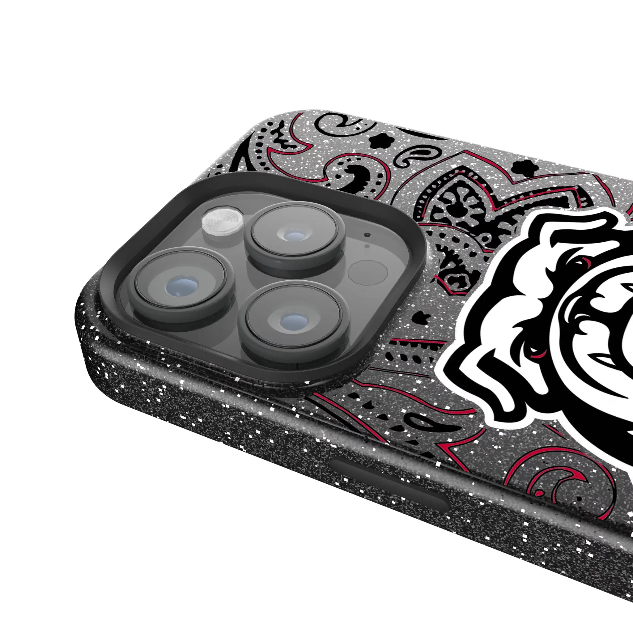 University of Georgia Bulldogs Uga Paisley iPhone Bling Phone Case for Apple iPhone - Detail