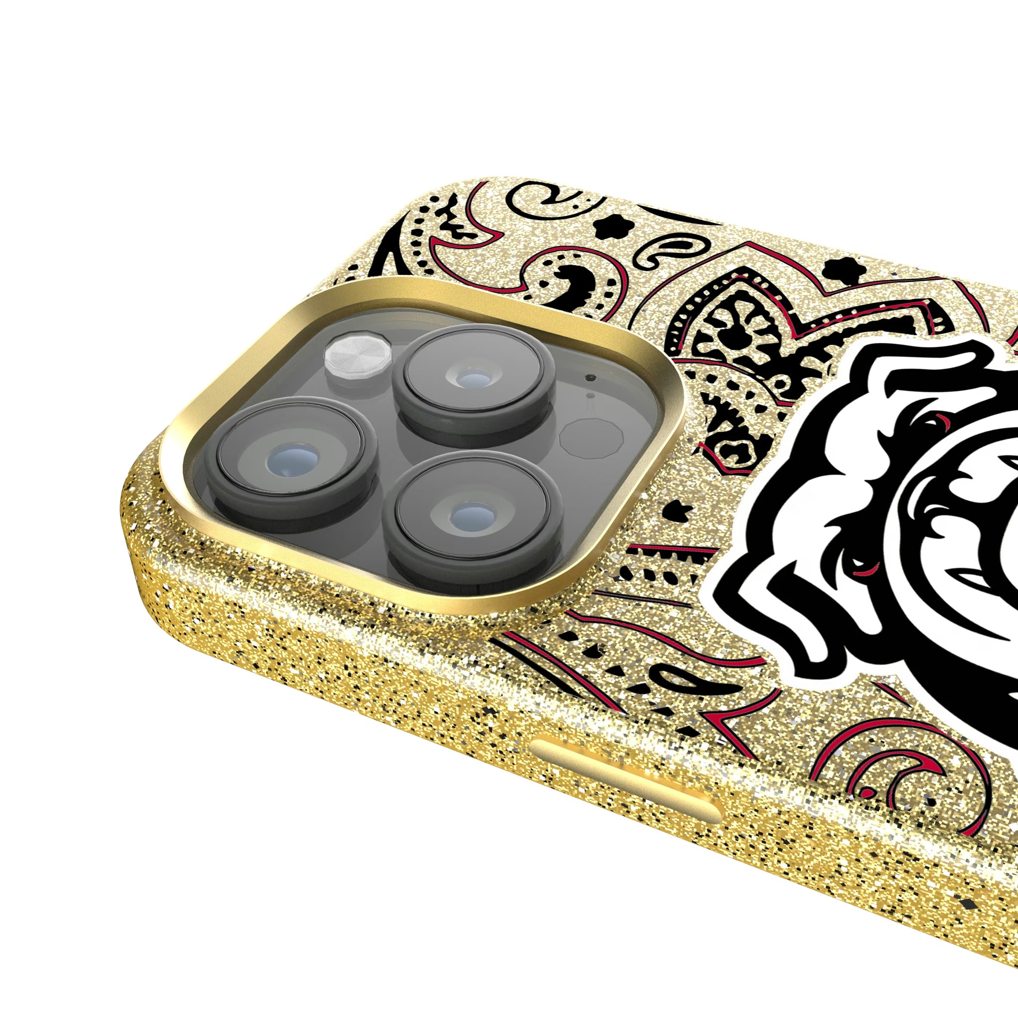 University of Georgia Bulldogs Uga Paisley iPhone Bling Phone Case for Apple iPhone - Detail