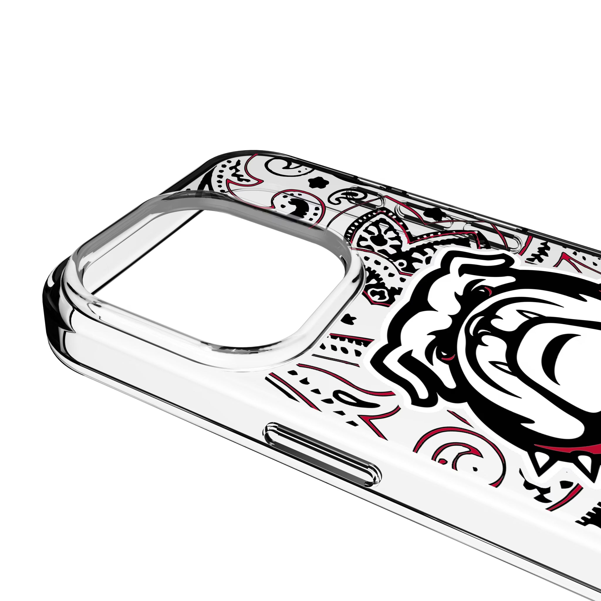 University of Georgia Bulldogs Uga Paisley iPhone Clear Phone Case for Apple iPhone - Detail
