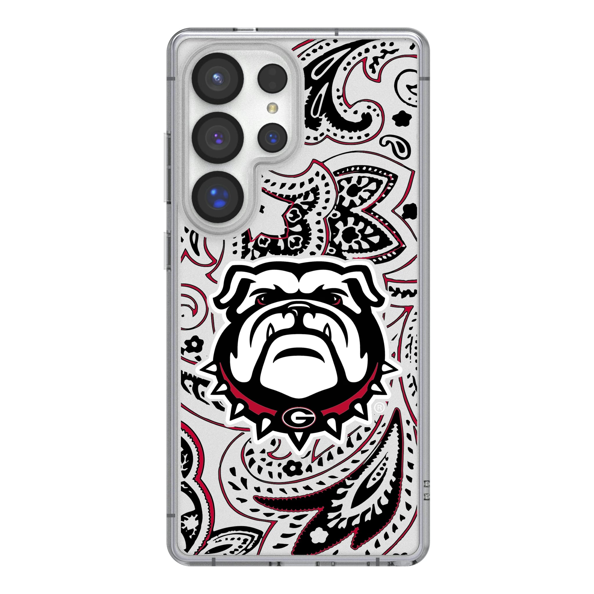 University of Georgia Bulldogs Uga Paisley Galaxy Clear Phone Case for Samsung Galaxy