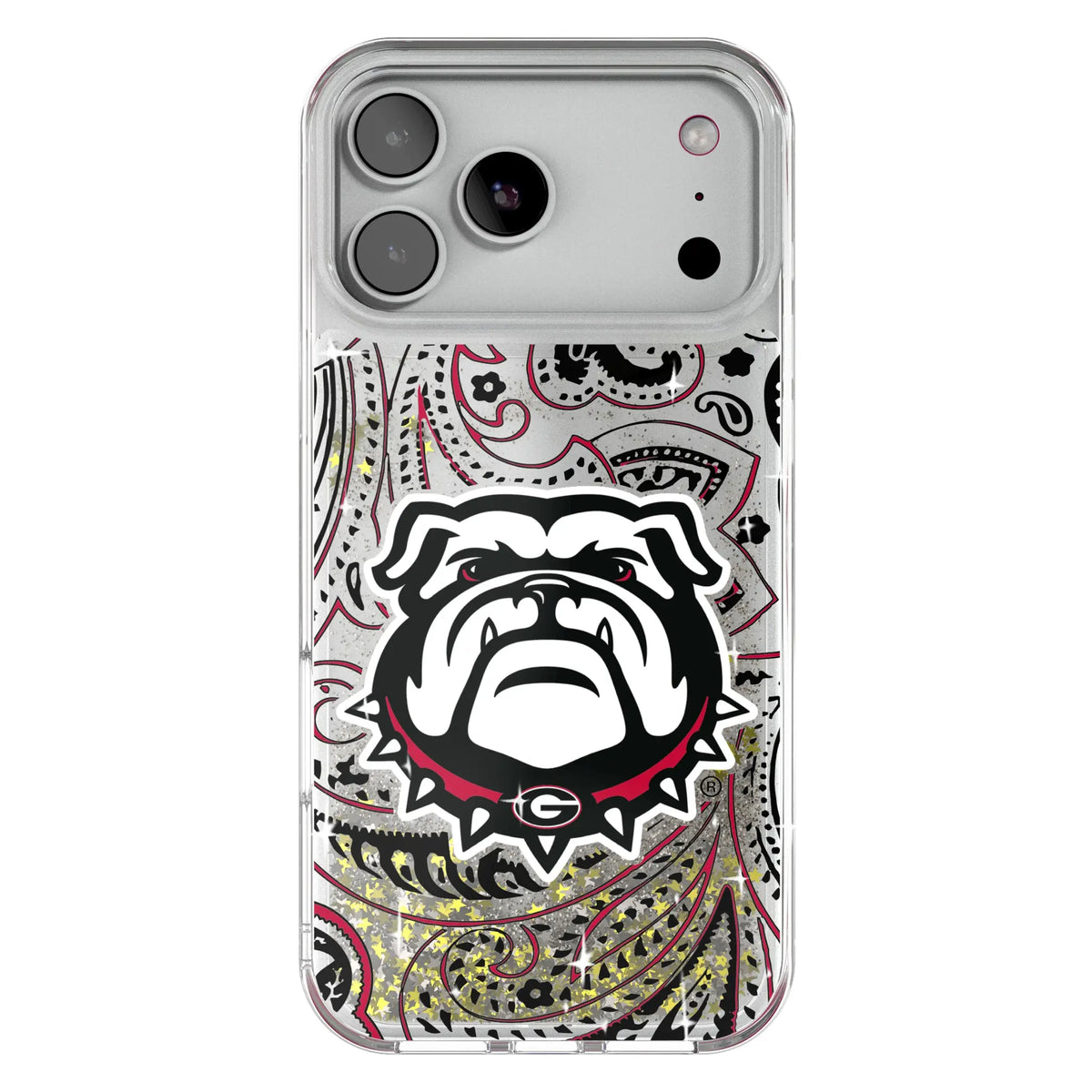 University of Georgia Bulldogs Uga Paisley Glitter Phone Case for Apple iPhone