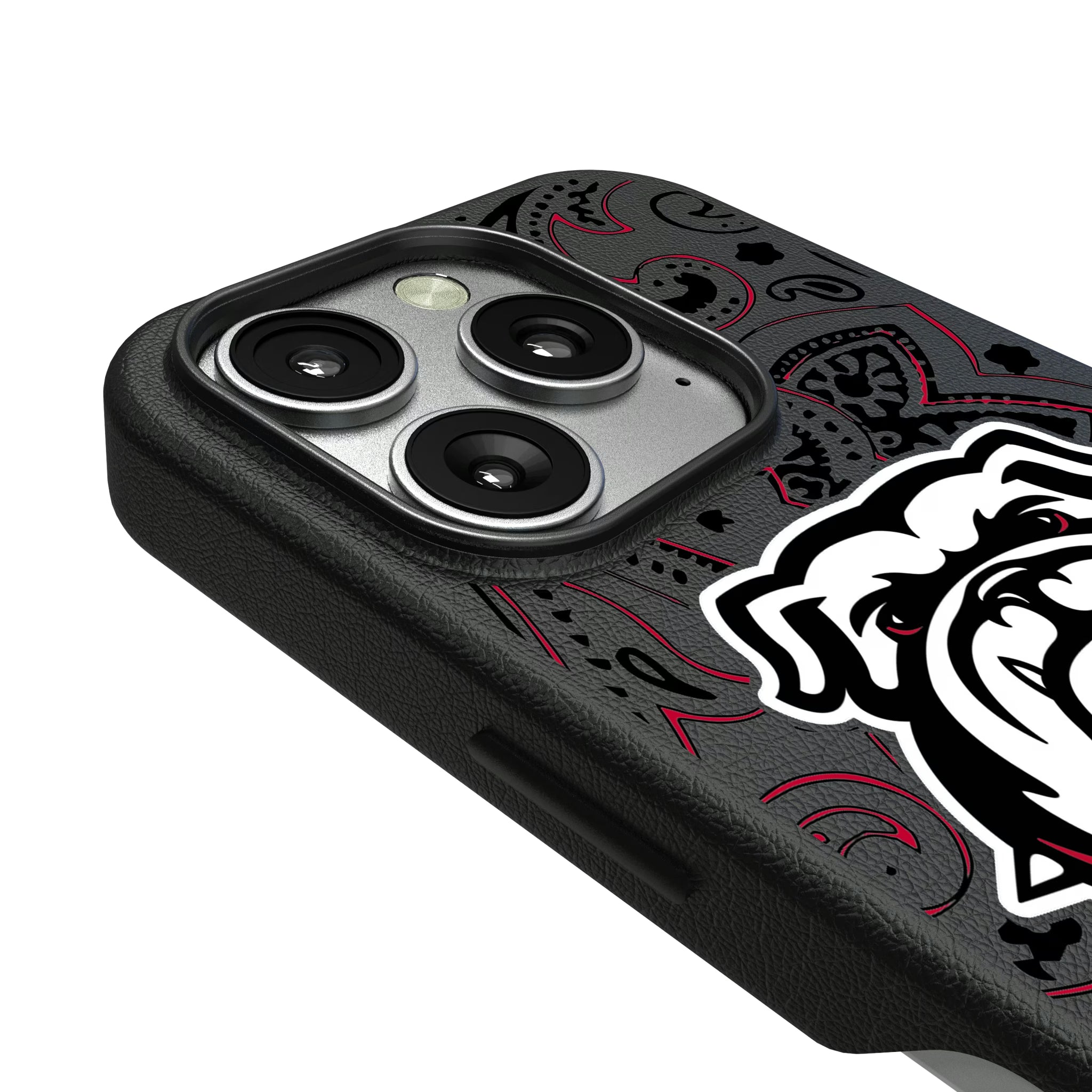 University of Georgia Bulldogs Uga Paisley iPhone MagSafe Compatible Phone Case for Apple iPhone - Detail