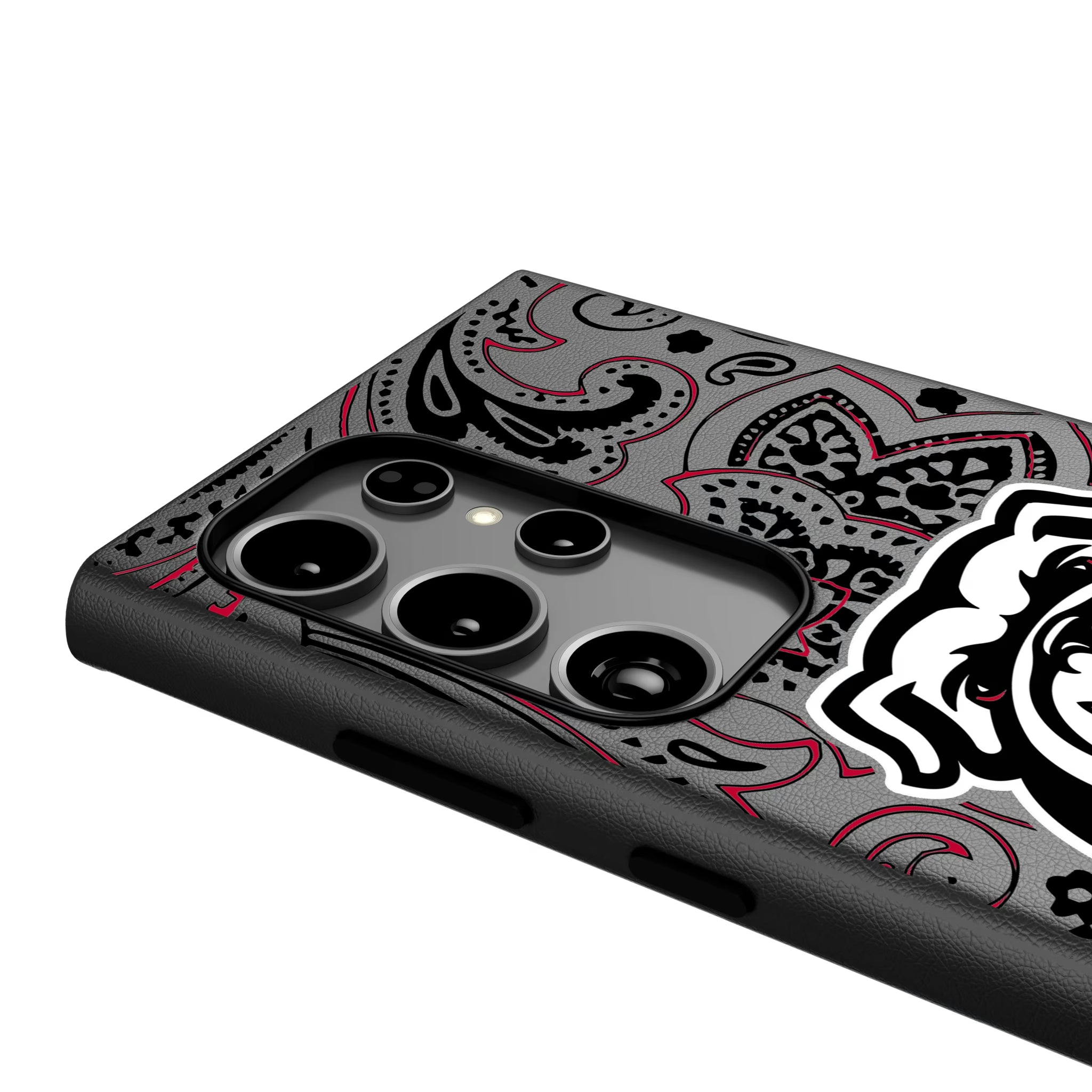 University of Georgia Bulldogs Uga Paisley Galaxy MagSafe Compatible Phone Case for Samsung Galaxy - Detail