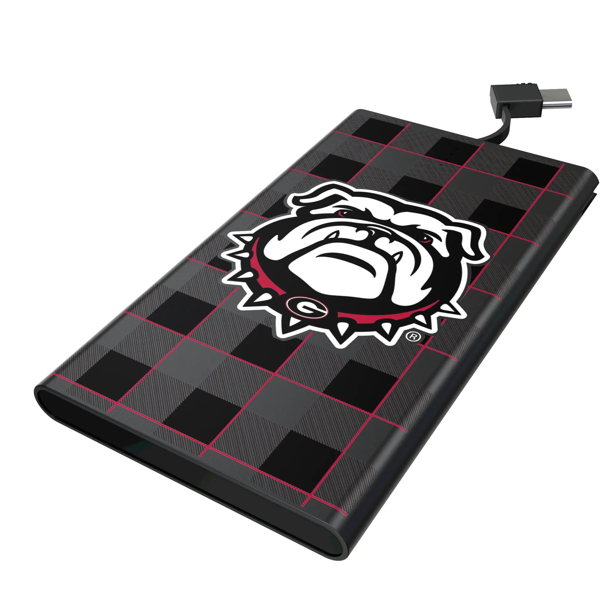 University of Georgia Bulldogs Uga Plaid 5000mAh Flat Power Bank
