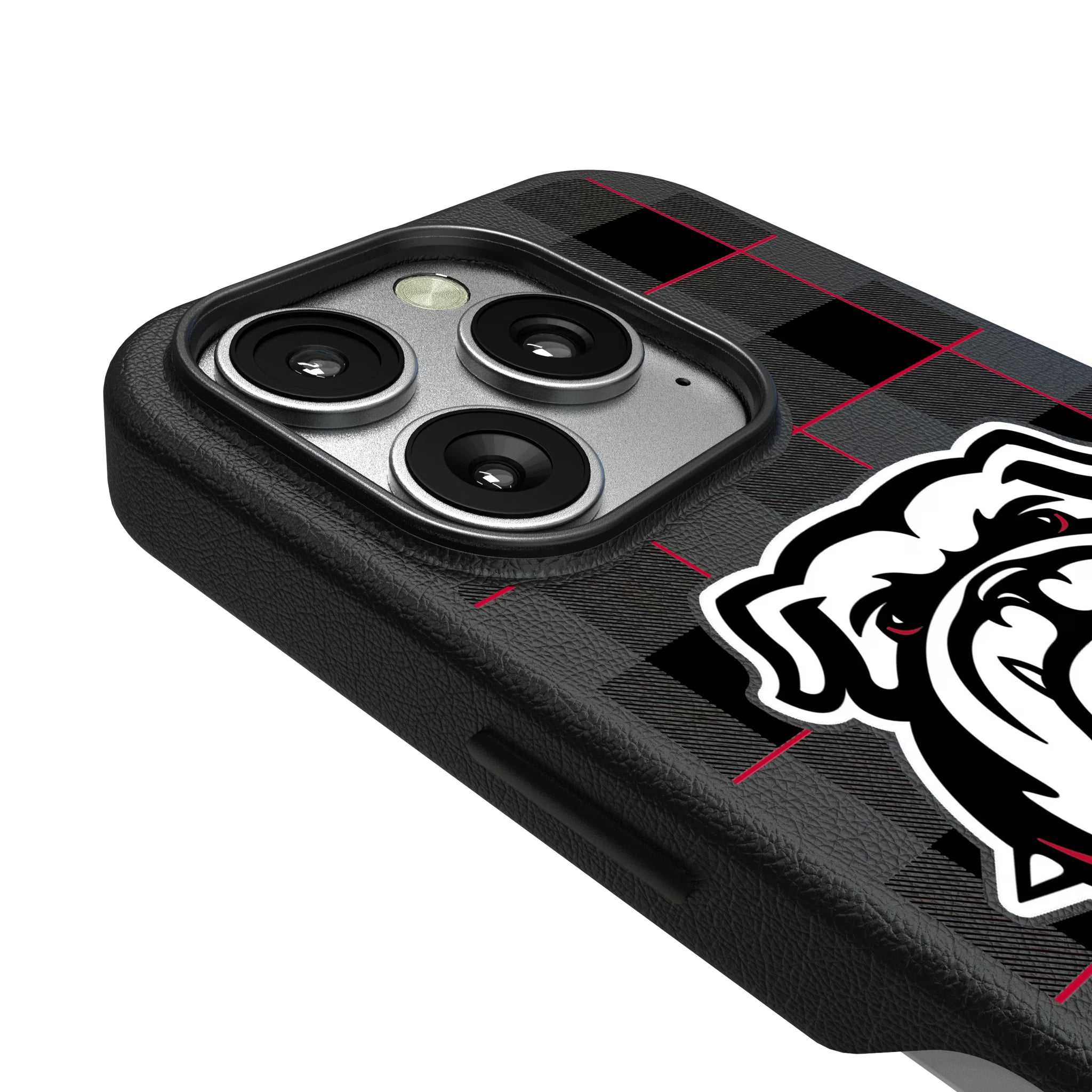 University of Georgia Bulldogs Uga Plaid iPhone MagSafe Compatible Phone Case for Apple iPhone - Detail