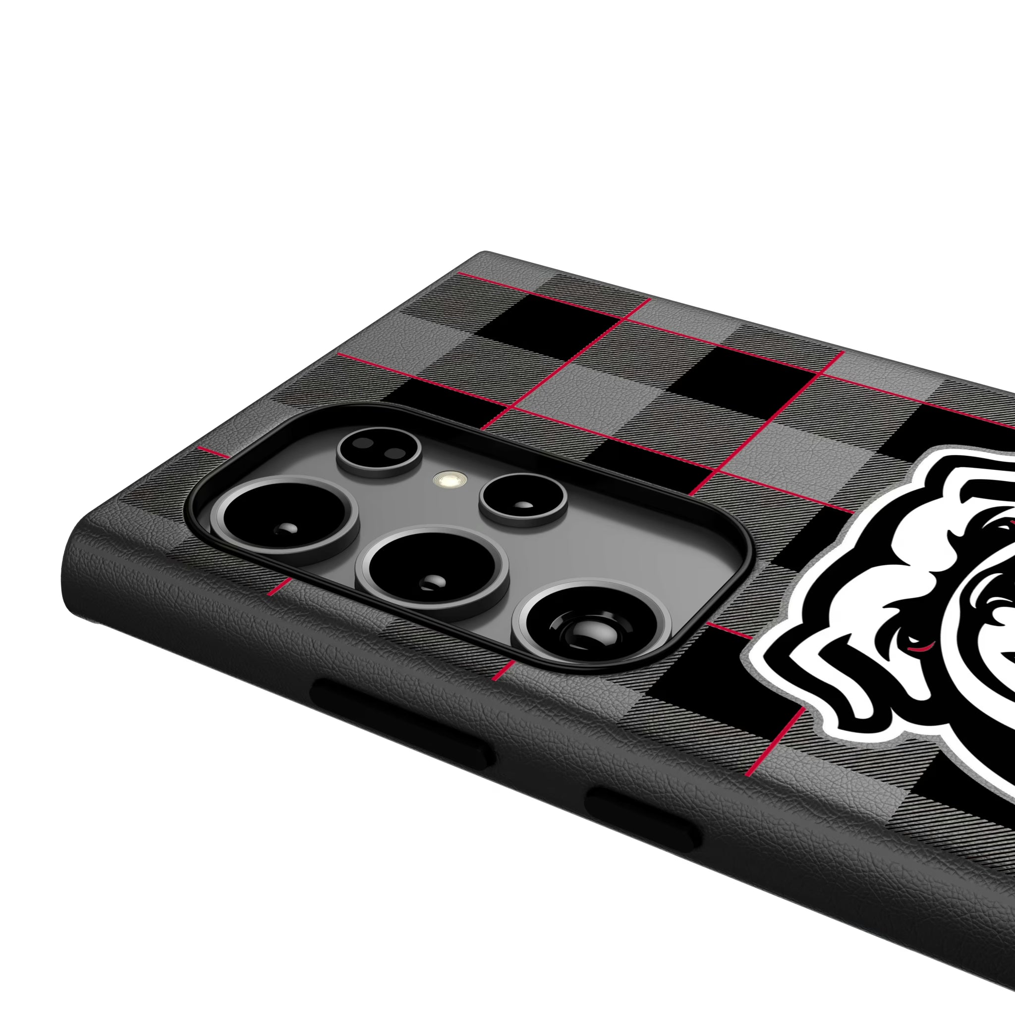 University of Georgia Bulldogs Uga Plaid Galaxy MagSafe Compatible Phone Case for Samsung Galaxy - Detail