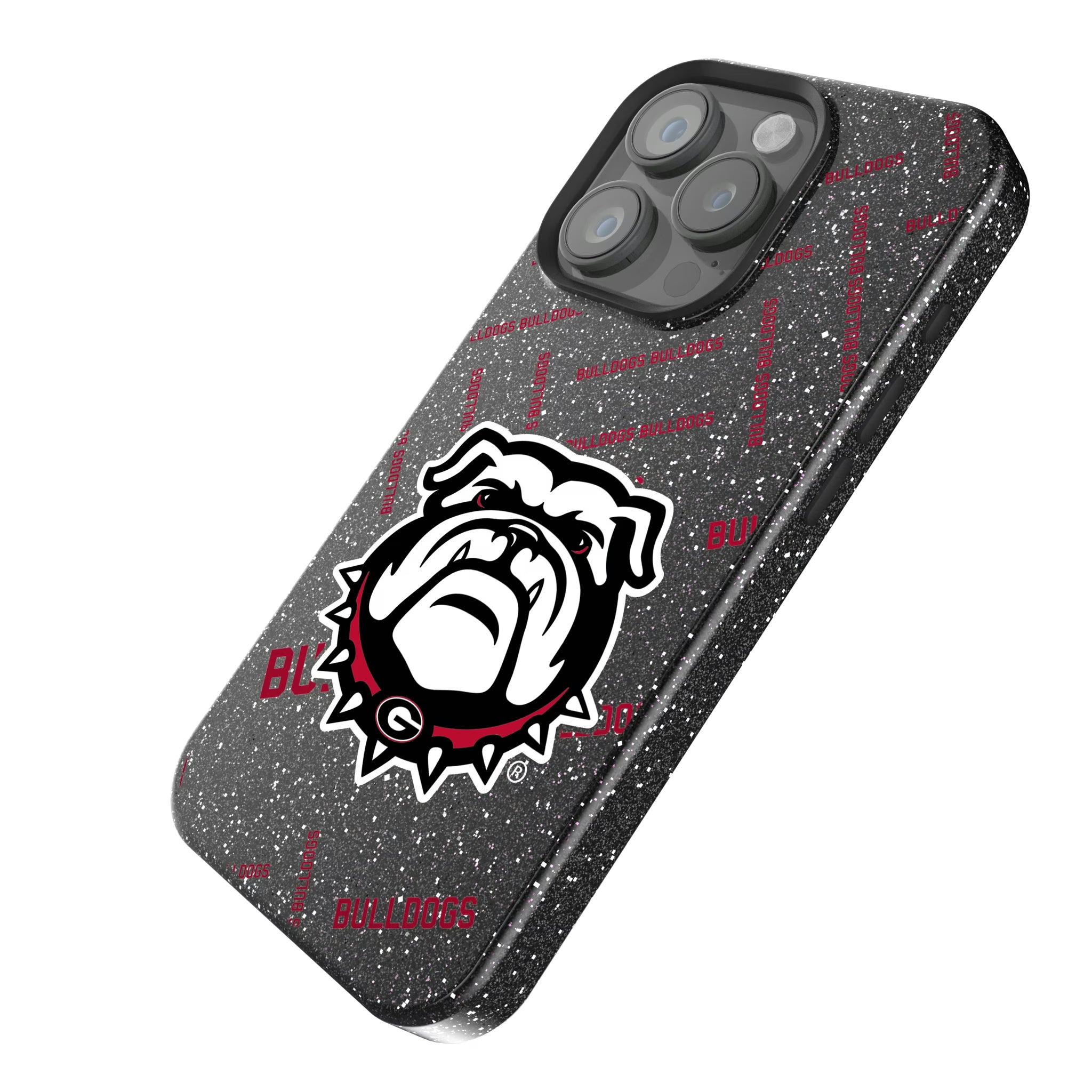 University of Georgia Bulldogs Uga Quadtile iPhone Bling Phone Case for Apple iPhone - Isometric View