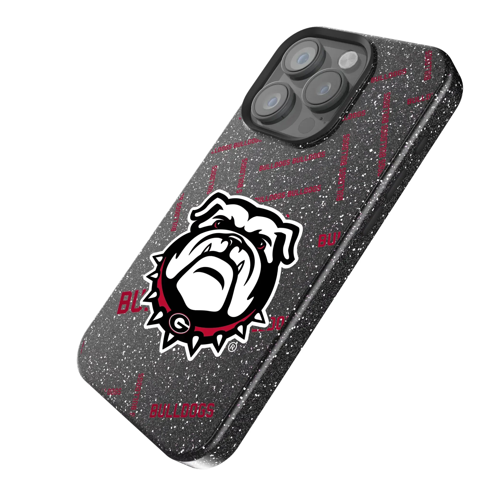 University of Georgia Bulldogs Uga Quadtile iPhone Bling Phone Case for Apple iPhone - Isometric View