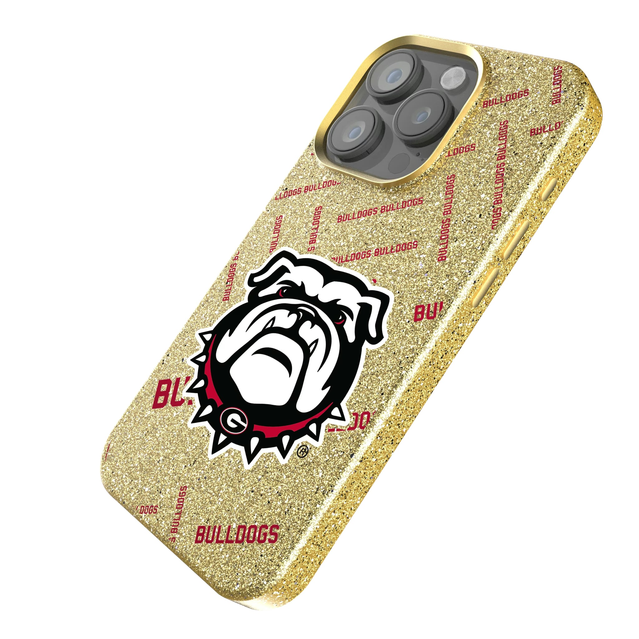 University of Georgia Bulldogs Uga Quadtile iPhone Bling Phone Case for Apple iPhone - Isometric View