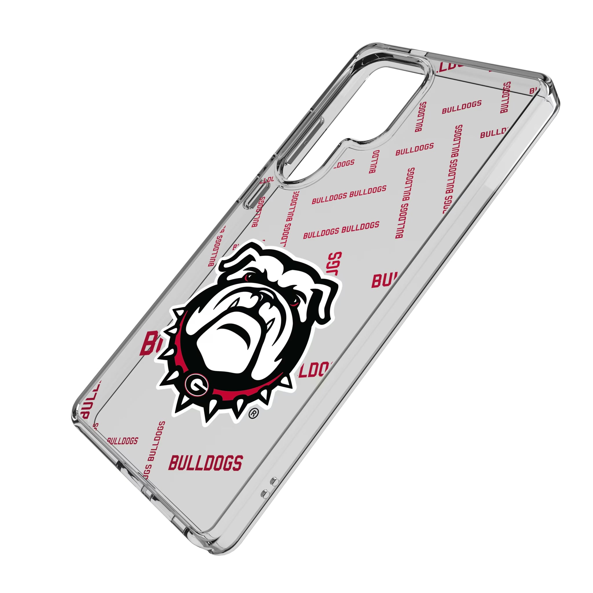 University of Georgia Bulldogs Uga Quadtile Galaxy Clear Phone Case for Samsung Galaxy - Isometric View