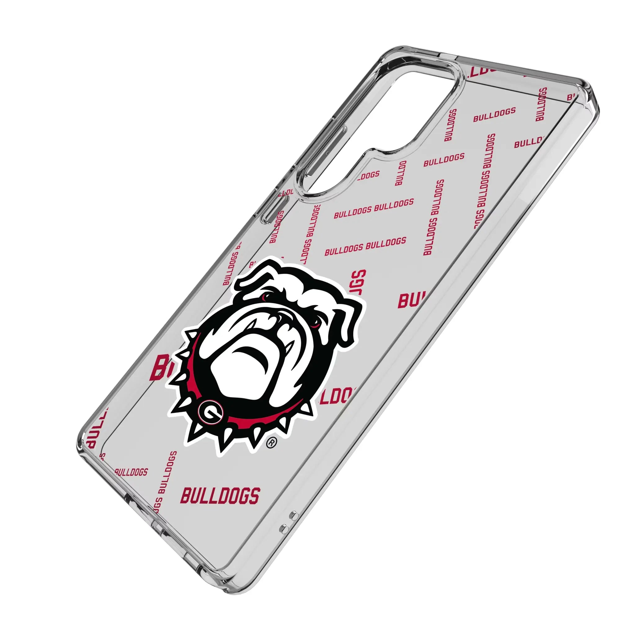 University of Georgia Bulldogs Uga Quadtile Galaxy Clear Phone Case for Samsung Galaxy - Isometric View#Device_Galaxy S25 Ultra