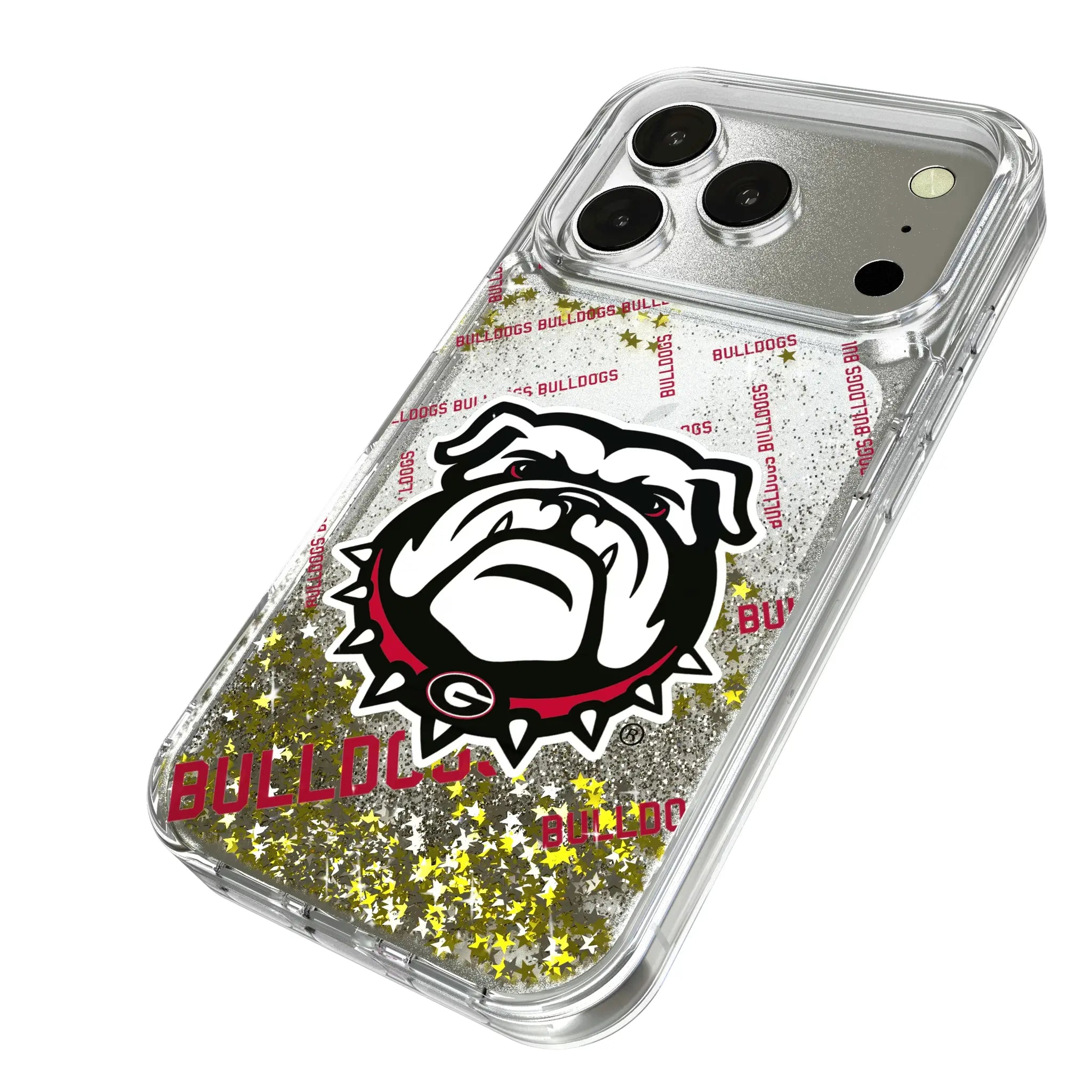 University of Georgia Bulldogs Uga Quadtile iPhone Glitter Phone Case for Apple iPhone - Isometric View