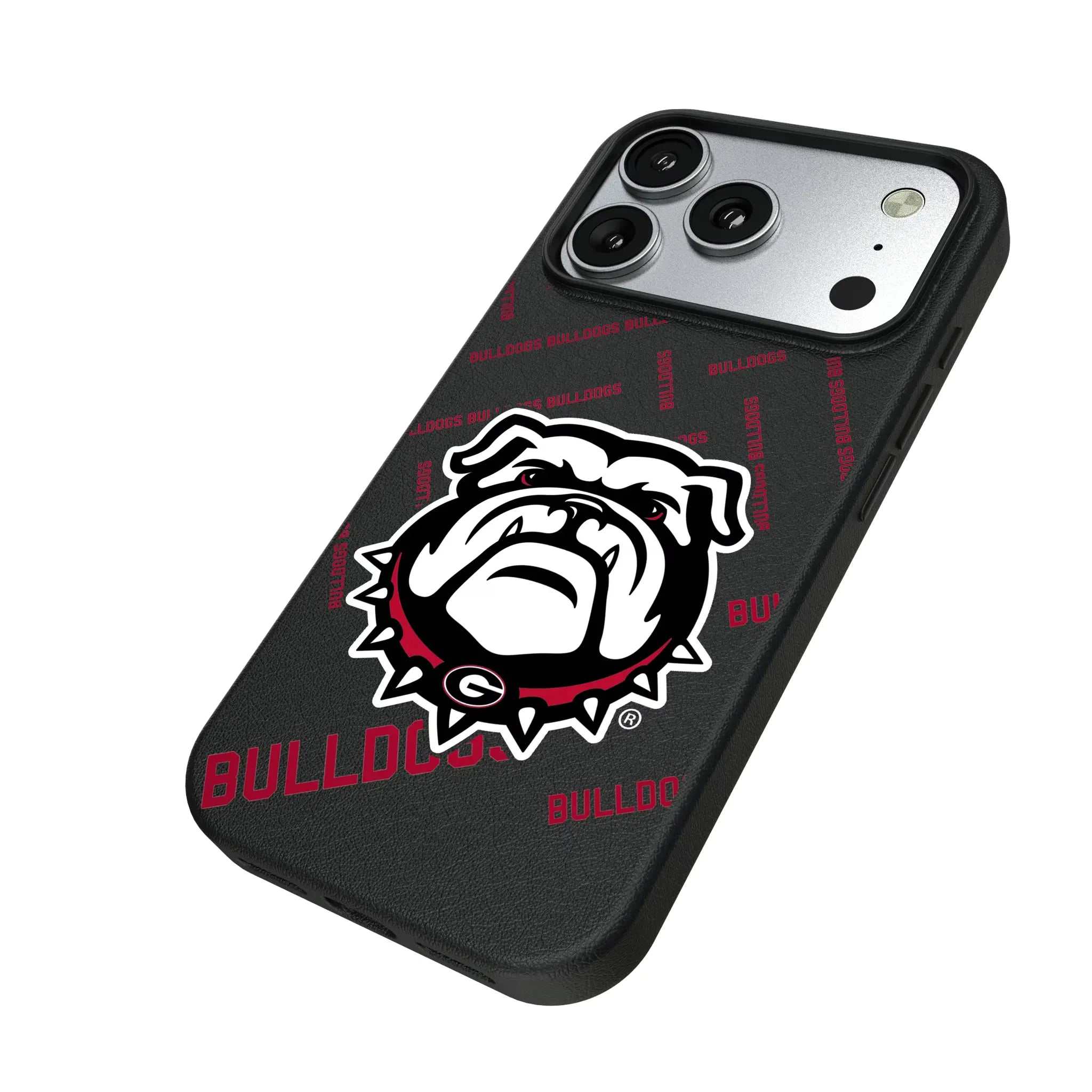 University of Georgia Bulldogs Uga Quadtile iPhone MagSafe Compatible Phone Case for Apple iPhone - Isometric View#Device_iPhone 17 Pro