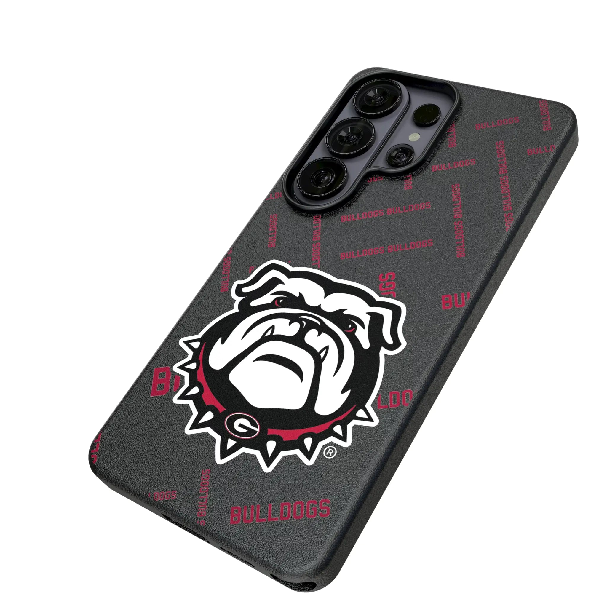 University of Georgia Bulldogs Uga Quadtile Galaxy MagSafe Compatible Phone Case for Samsung Galaxy - Isometric View#Device_Galaxy S26 Ultra